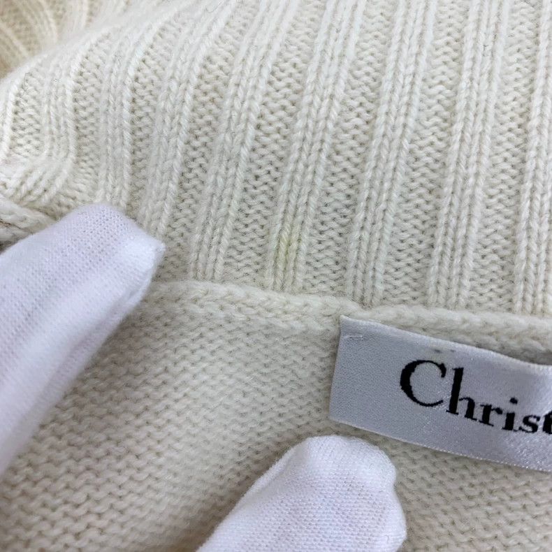 Dior Dior Color-blocked five-pointed letter inlaid wool long-sl Size XS / US 0-2 / IT 36-38 - 8 Thumbnail