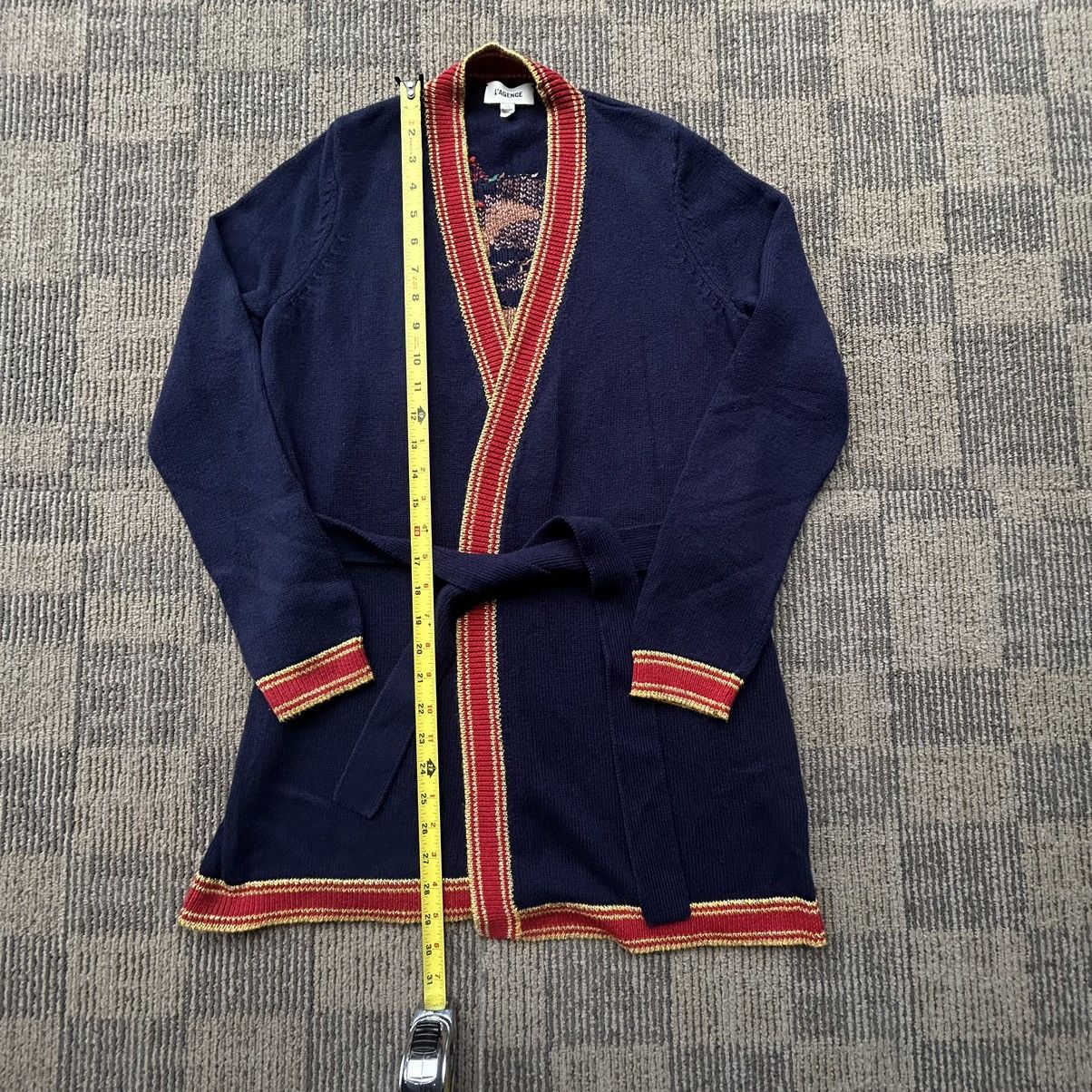 L'AGENCE L’Agence Lorie Coiled Snake Roses Intarsia Navy Cardigan Size S / US 4 / IT 40 - 4 Thumbnail