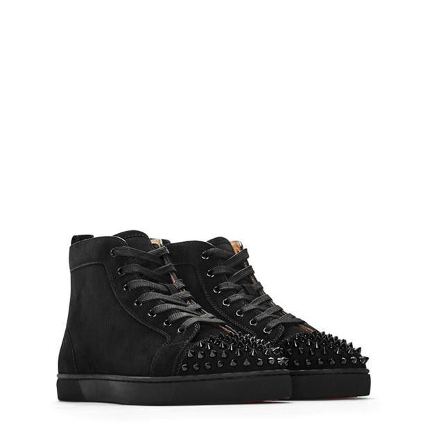 Christian Louboutin Louis Spikes Suede High-Top Sneakers Size US 7 / EU 40 - 4 Thumbnail