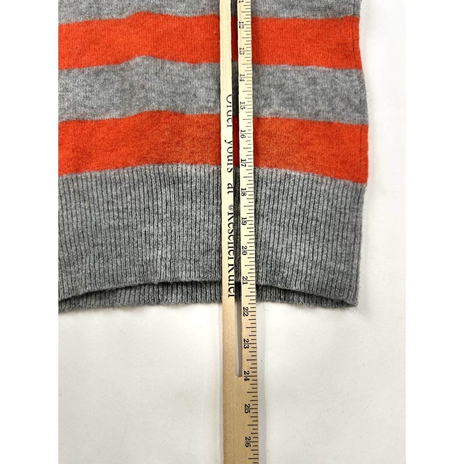 J.Crew VINTAGE J.Crew Sweater Women’s Small Orange Striped Pullover Jumper Alpaca Size S / US 4 / IT 40 - 7 Thumbnail