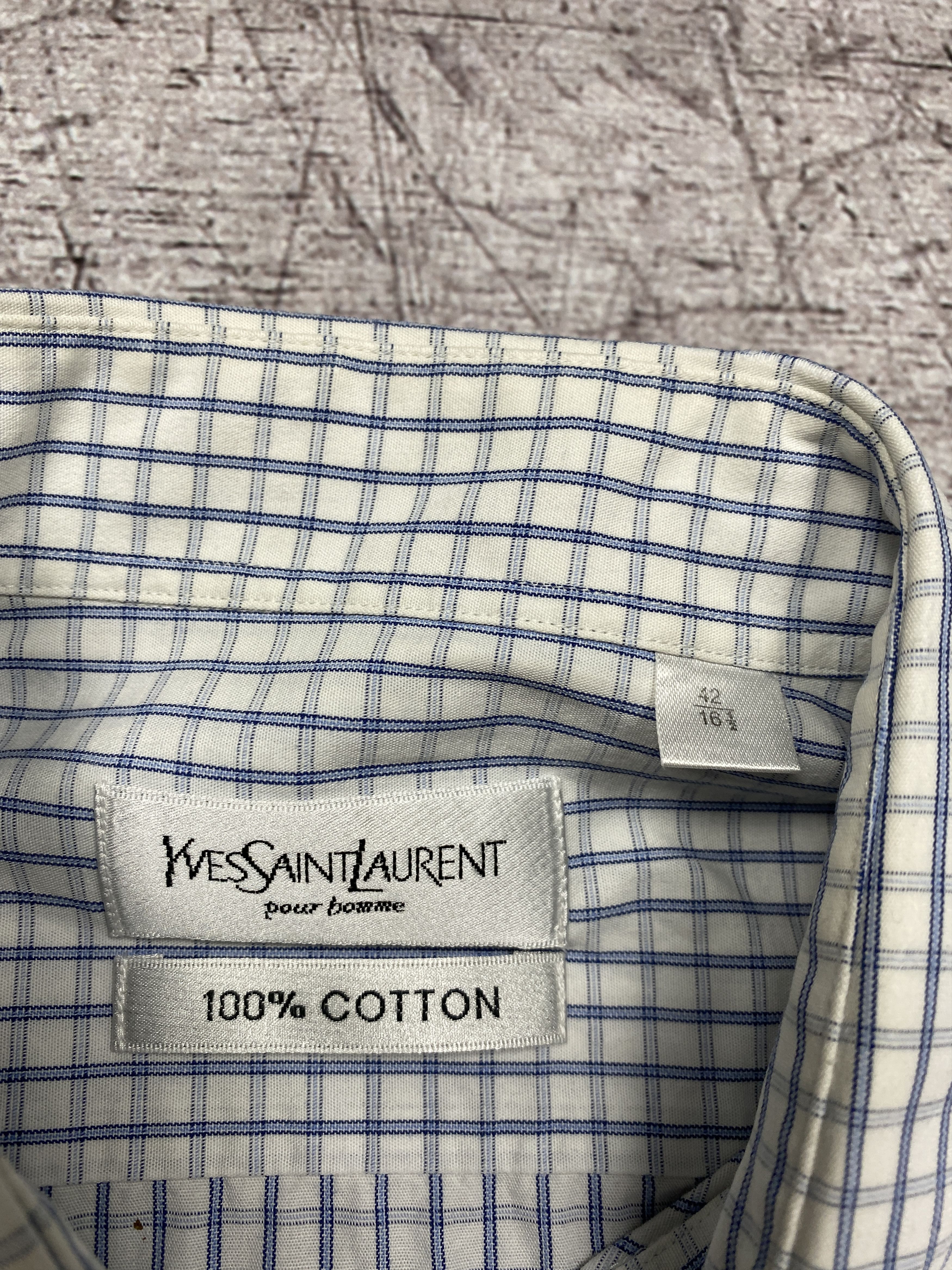 Yves Saint Laurent Yves Saint Laurent YSL Vintage Mens Long Sleeve Shirt Size US L / EU 52-54 / 3 - 4 Thumbnail