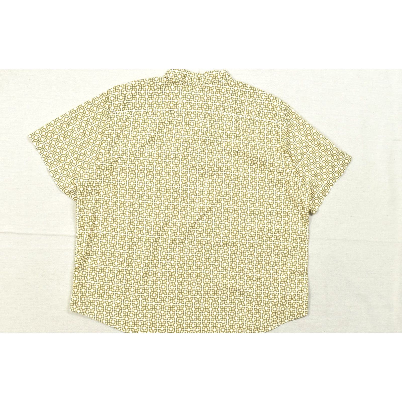 Dockers Dockers Men XXL Short Sleeve Button-Down Shirt Geometric Mustard Yellow Pattern Size US XXL / EU 58 / 5 - 4 Thumbnail