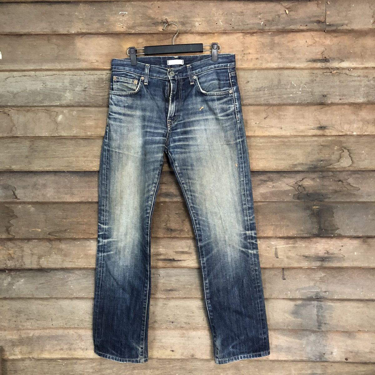 Uniqlo Uniqlo UJ faded Blue ripped distressed Denim Pants #7307 Size US 30 / EU 46 - 1 Thumbnail