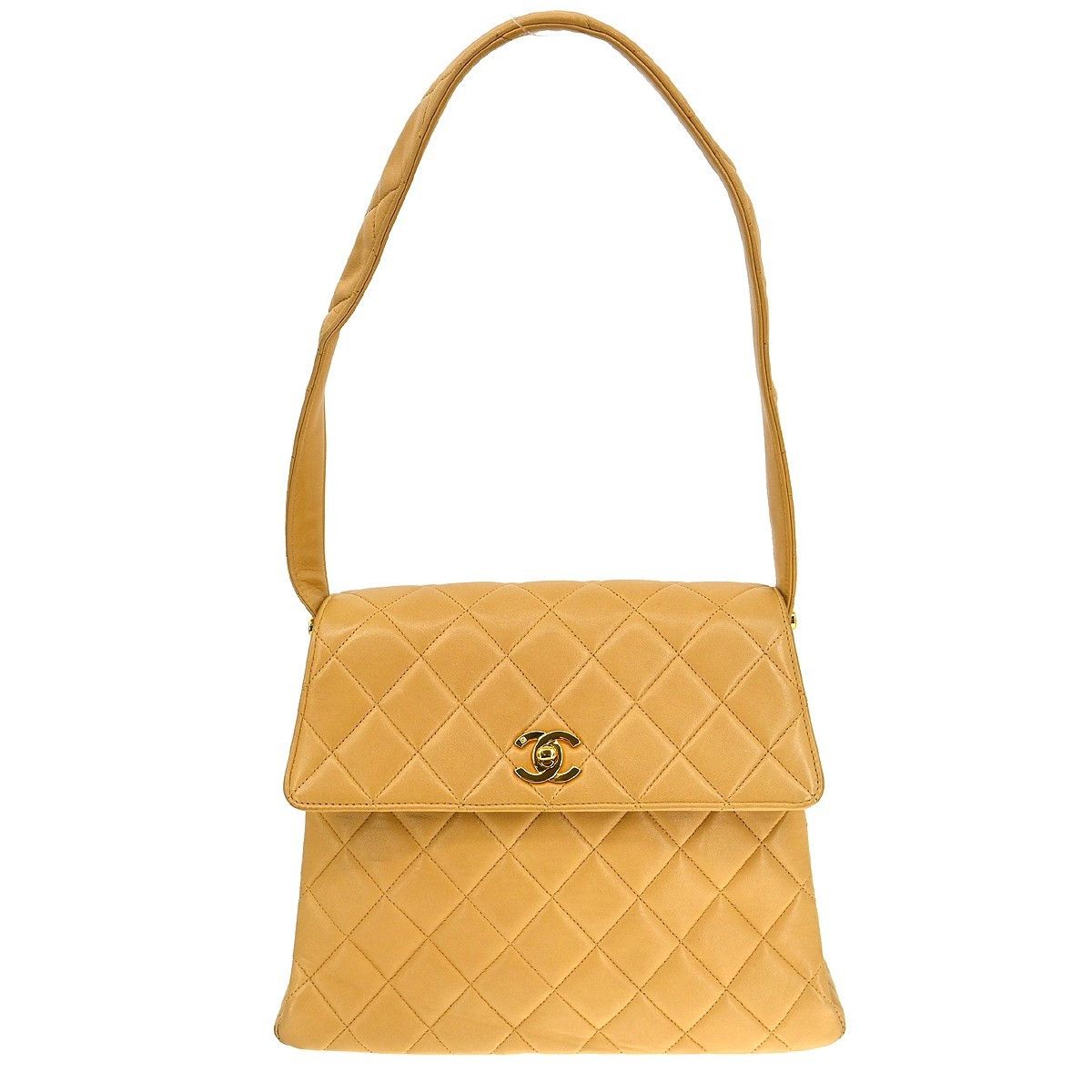 Chanel Chanel Vintage CC Square Flap Shoulder Bag Quilted Lambskin Size ONE SIZE - 1 Thumbnail