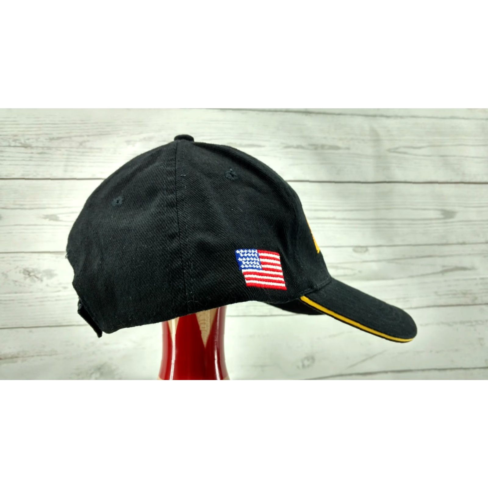 Bally NRA Ball Cap Hat Black Gold 100% Cotton Adjustable Baseball Cap Men Size ONE SIZE - 4 Thumbnail