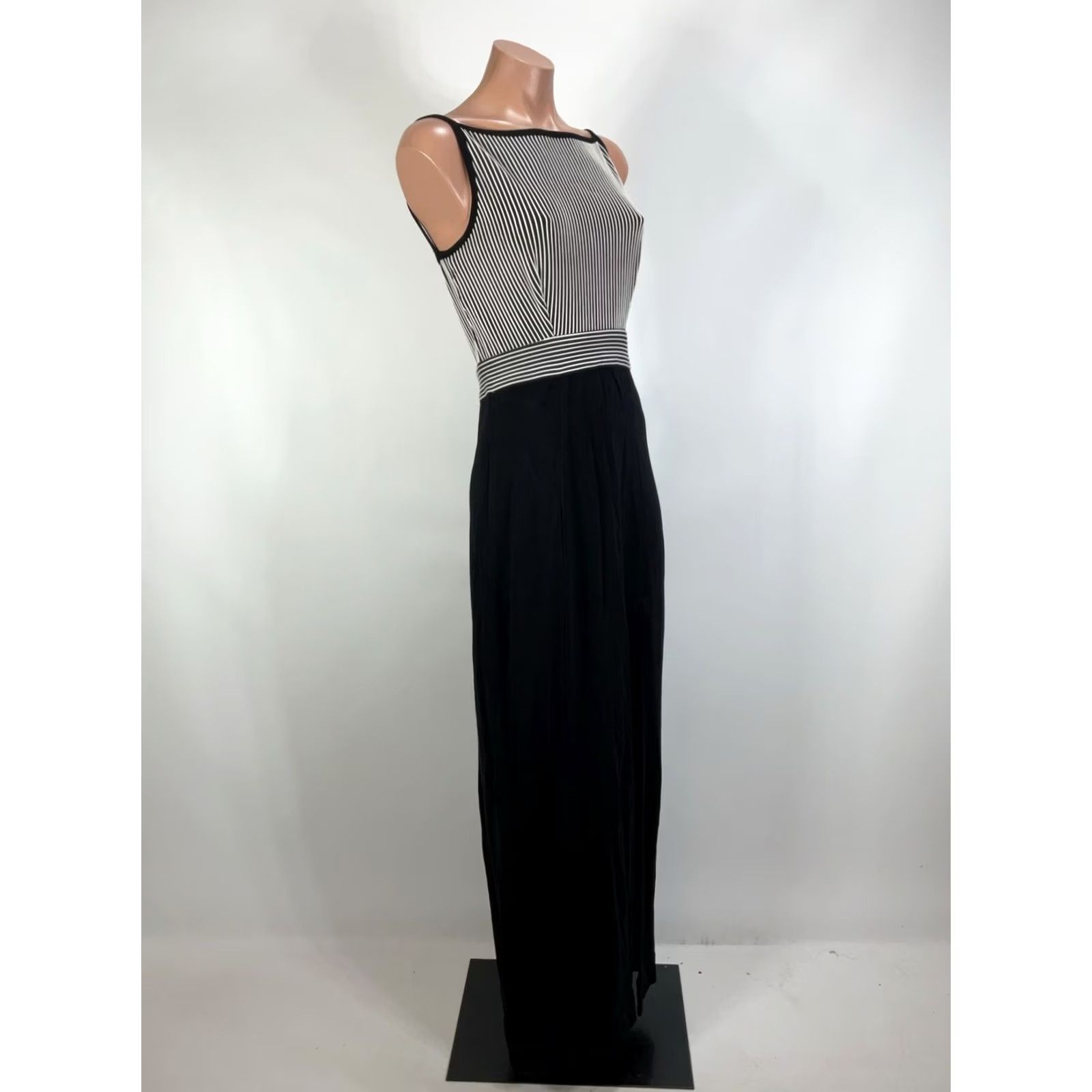 Vintage Vintage Tadashi Dress Black White Rhinestone Corset Back Long Maxi 90s Prom Size M / US 6-8 / IT 42-44 - 4 Thumbnail