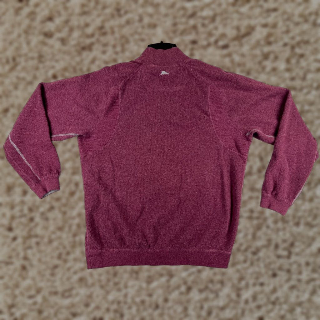 Tommy Bahama Tommy Bahama Mens Sweater Knit 1/4 Zip Mock Neck Long Sleeve Red Golf Casual Size US L / EU 52-54 / 3 - 1 Thumbnail