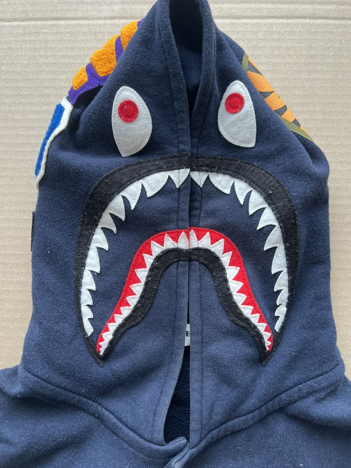Bape A Bathing Ape Shark Face Varsity Jacket Size US M / EU 48-50 / 2 - 2 Thumbnail