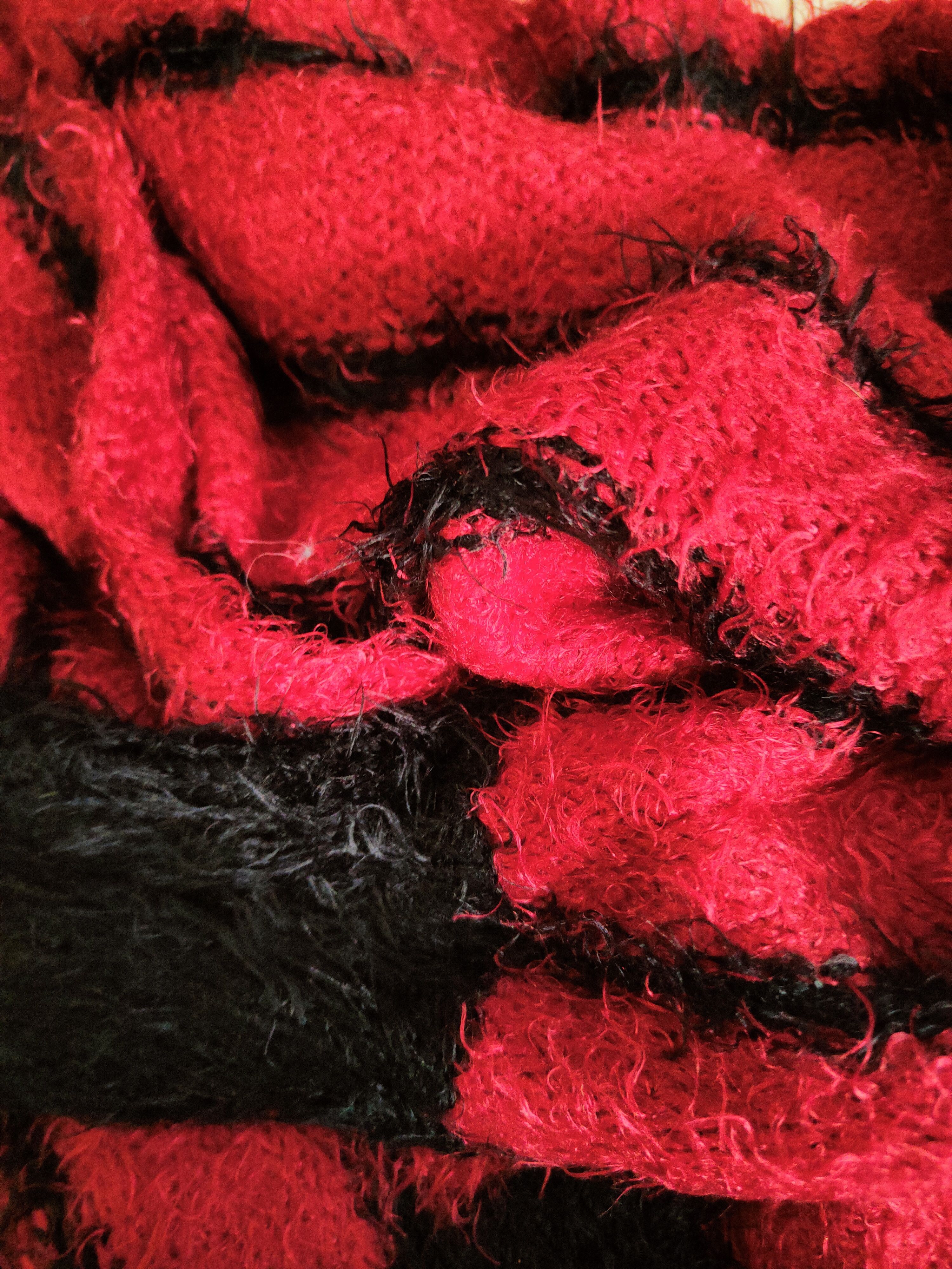 Japanese Brand DL Real X Red Black shaggy Fur Mohair Knitwear #46-1005 Size M / US 6-8 / IT 42-44 - 12 Thumbnail