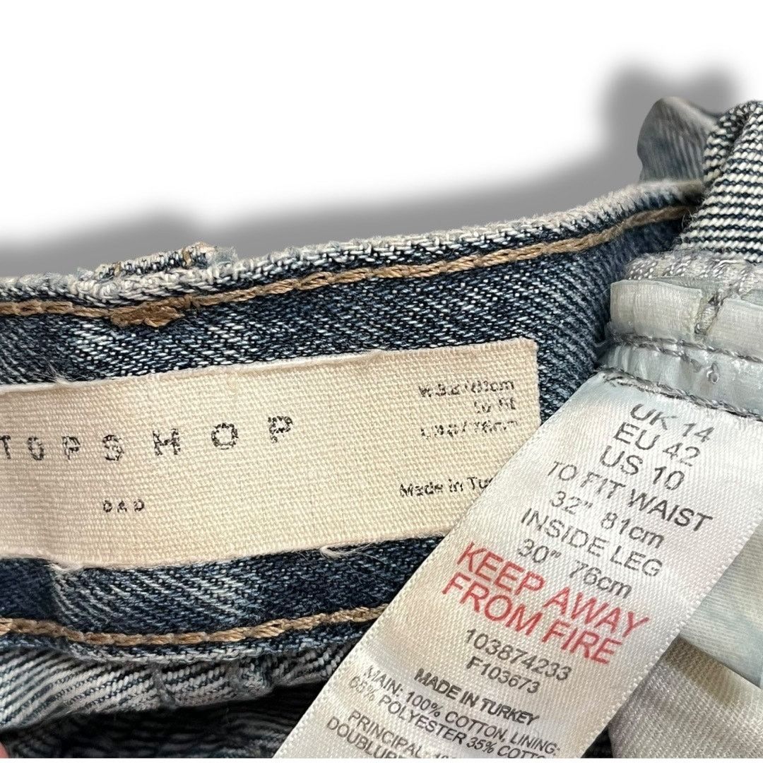 Topshop ASOS Topshop high rise button fly, ripped 5 pocket dad jeans Size 32" / US 10 / IT 46 - 7 Thumbnail