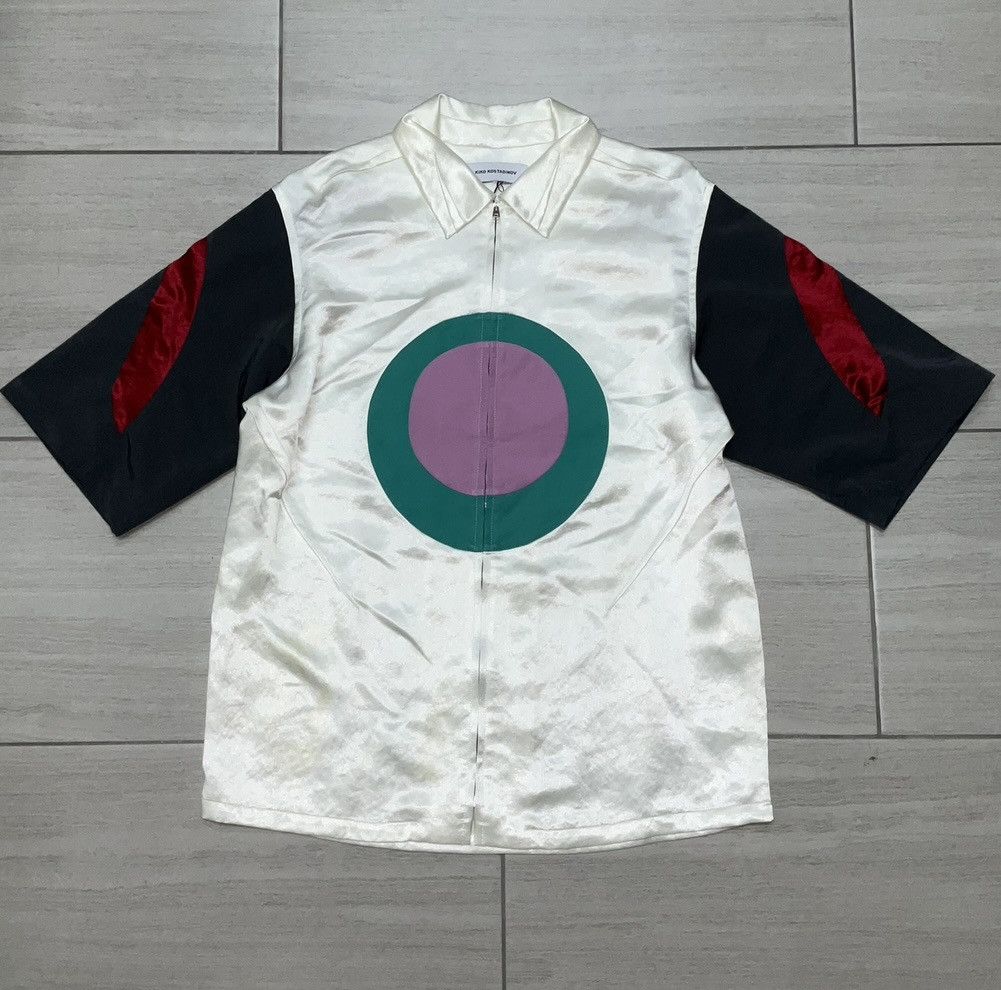 image of Kiko Kostadinov Derbi Oval Zip Shirt Oversized Tulcea in Off White, Men's (Size Small)