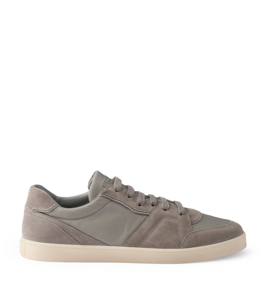 Prada o1mt1gz0526 Suede and Re-Nylon Low-Top Sneakers in Grey Size US 9 / EU 42 - 1 Thumbnail
