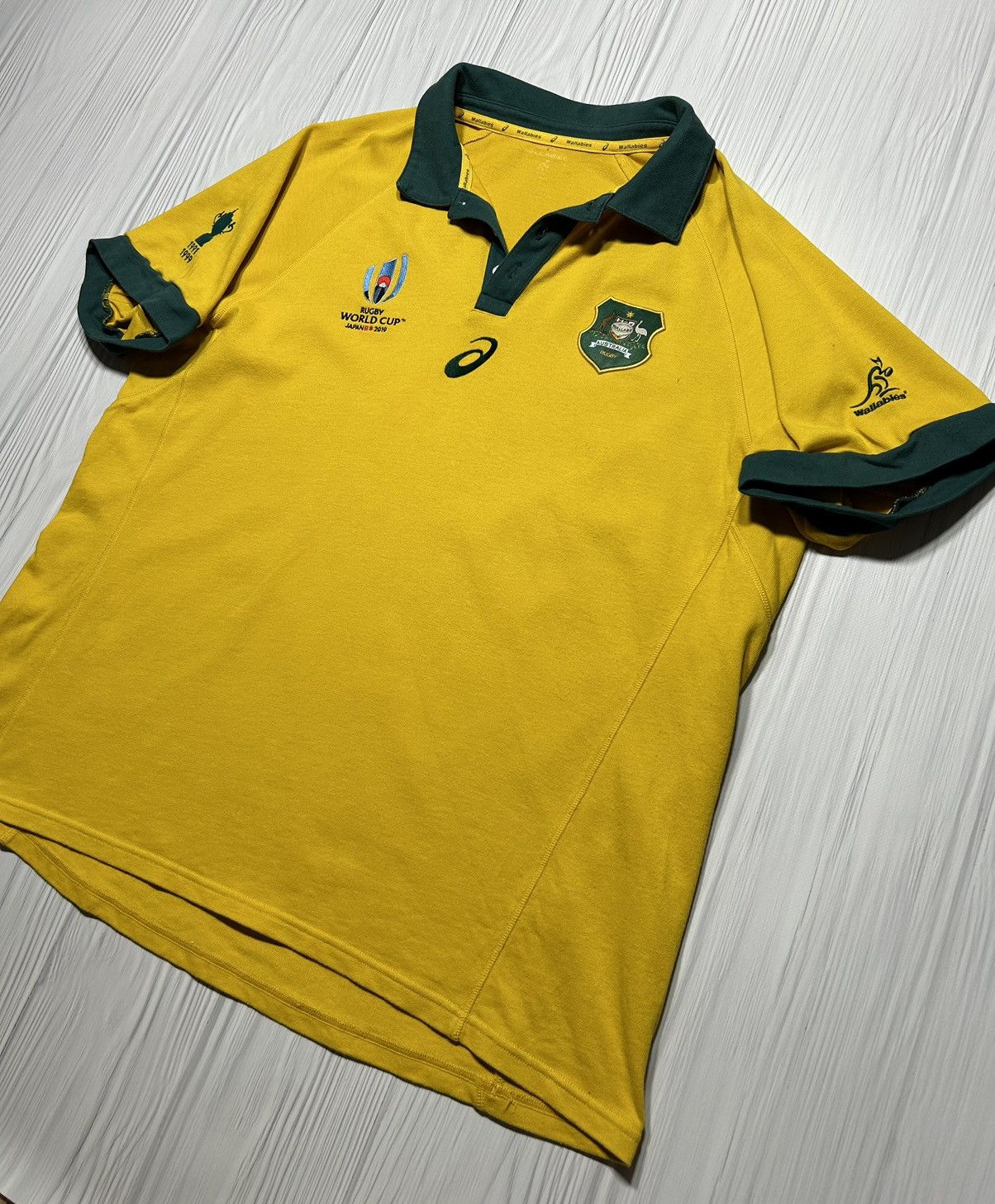 Asics Wallabies Asics Australia Rugby World Cup Japan 2019 Polo Size US XXL / EU 58 / 5 - 2 Thumbnail