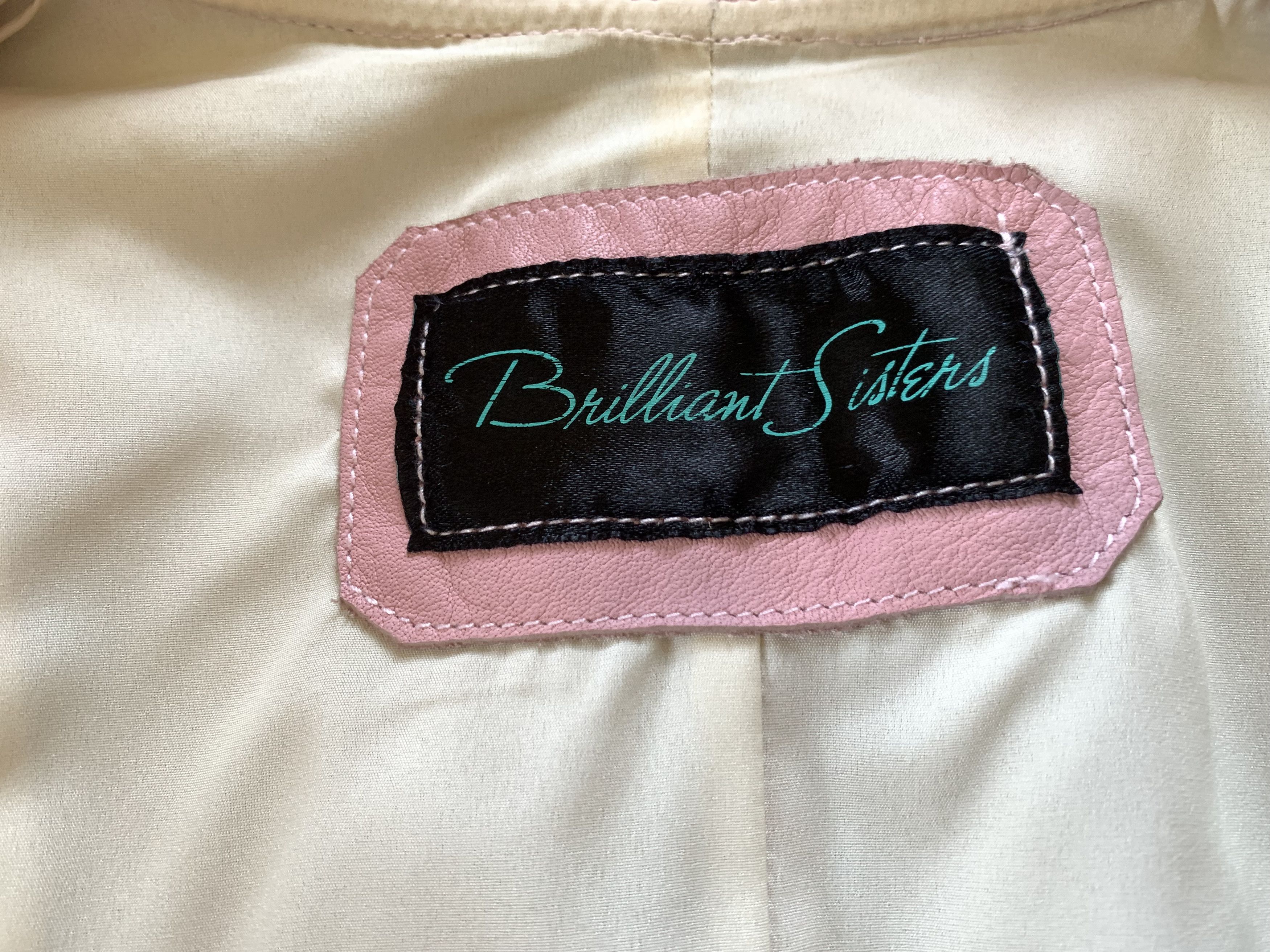 Designer Brilliant Sisters Pink Leather Biker Jacket Size XS / US 0-2 / IT 36-38 - 6 Thumbnail