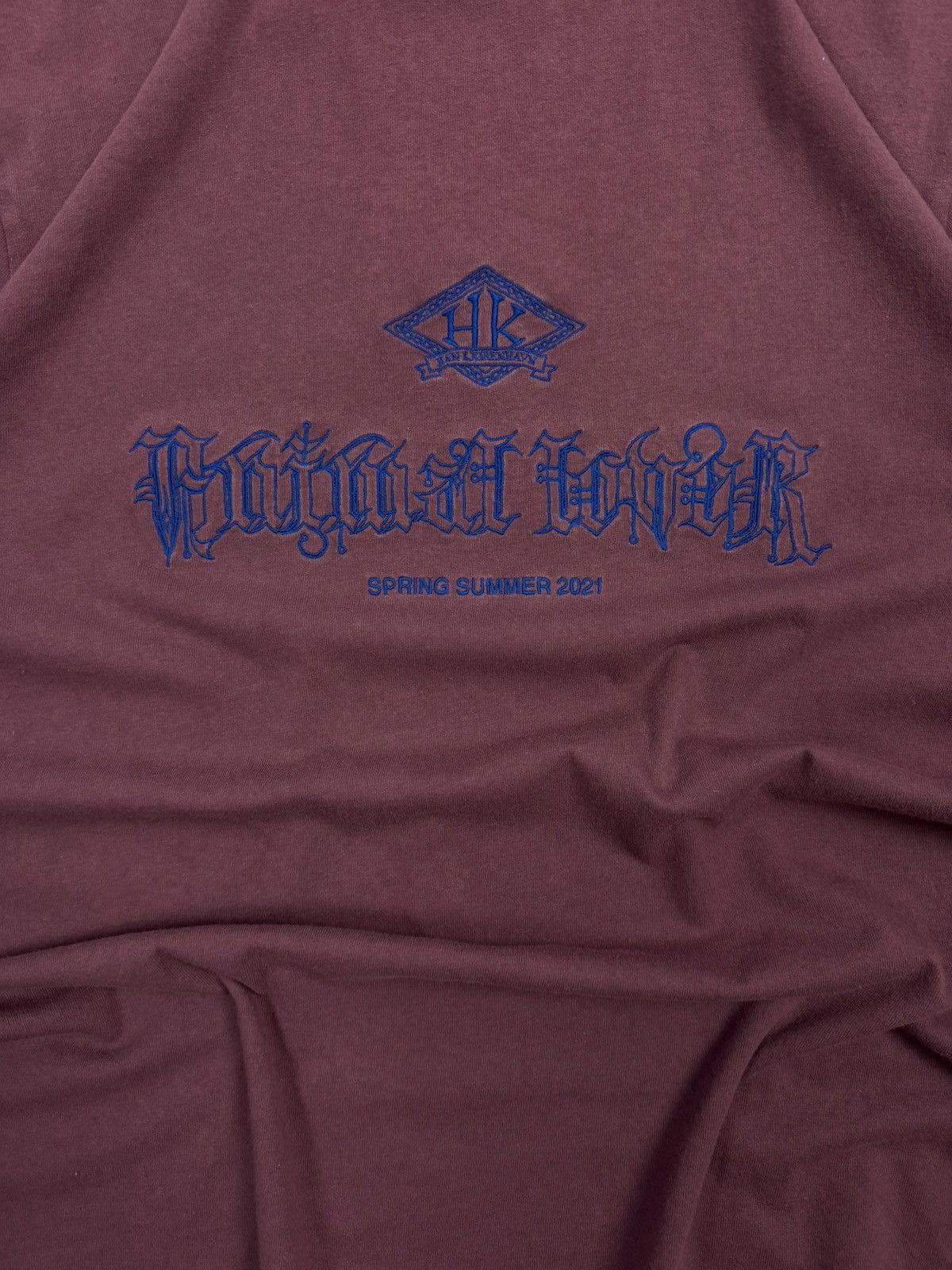 Han Kjobenhavn Han Kjobenhavn SS21 Gothic Embroidered Logo Tee Burgundy Size US L / EU 52-54 / 3 - 5 Thumbnail