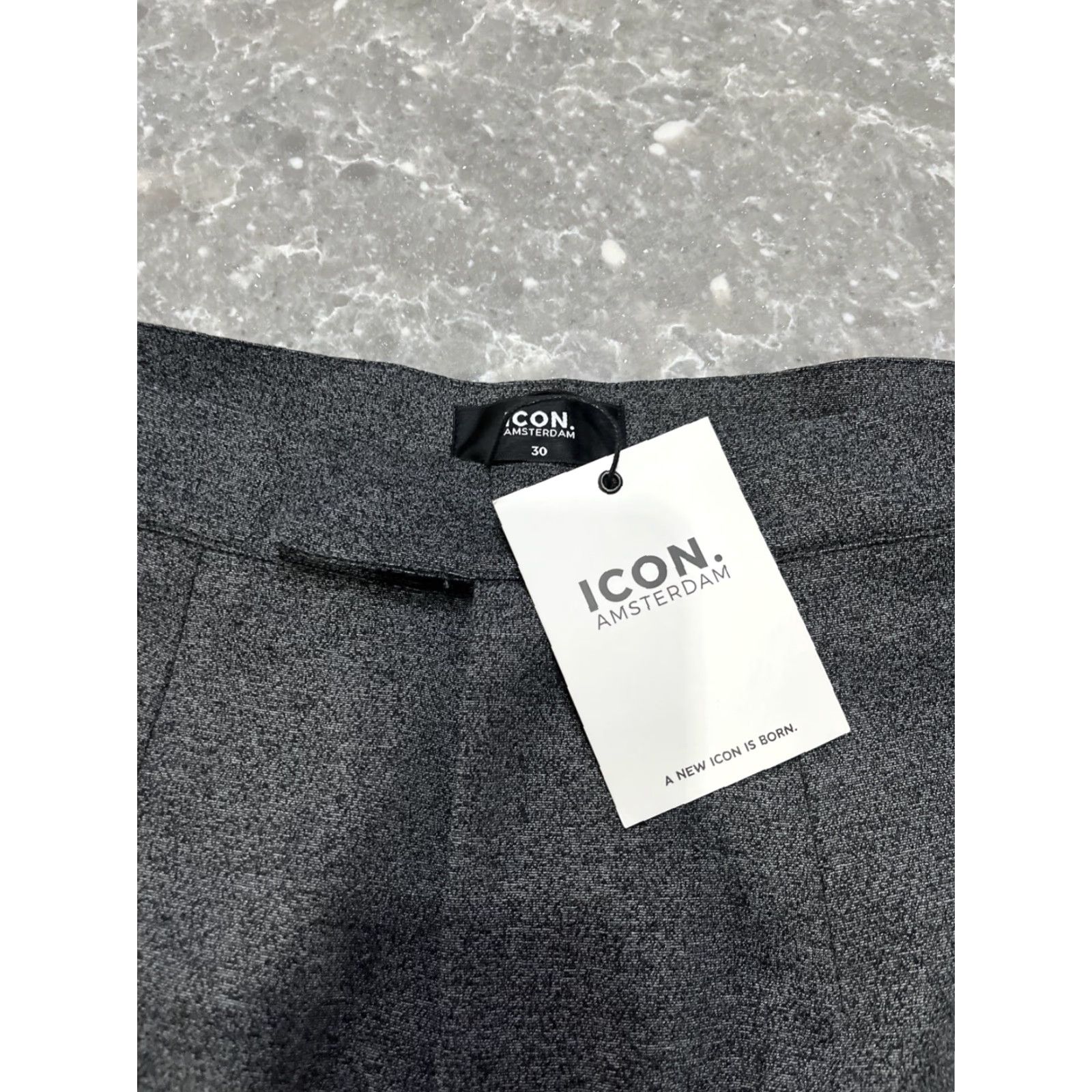 Vintage ICON Amsterdam Alessio Trousers Gray Size 30 New Women Dress Pants Regular Fit Button Zip Size ONE SIZE - 2 Thumbnail