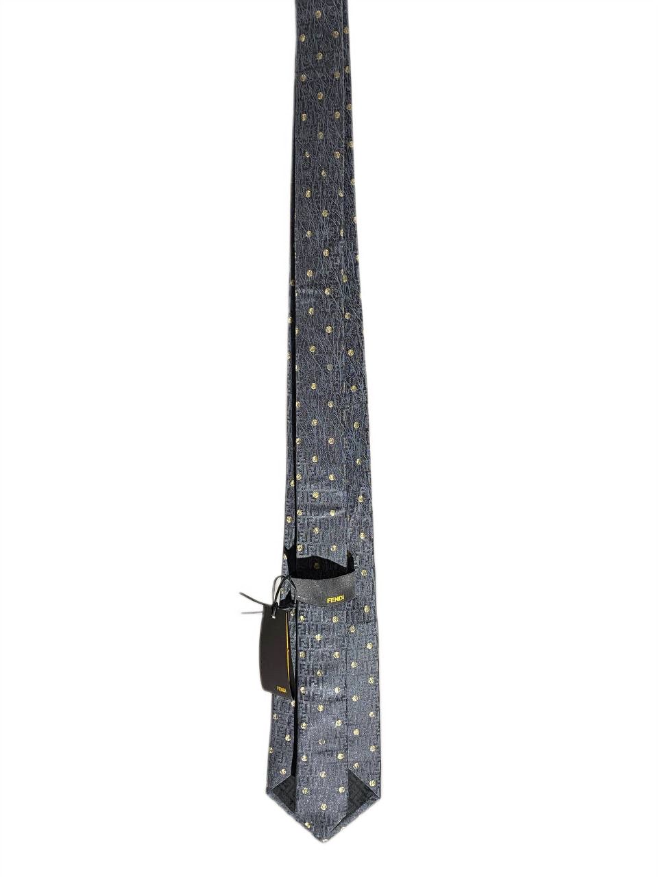 Fendi Fendi FF Jacquard Logo Monogram Moon Casual Silk Tie Size ONE SIZE - 4 Thumbnail