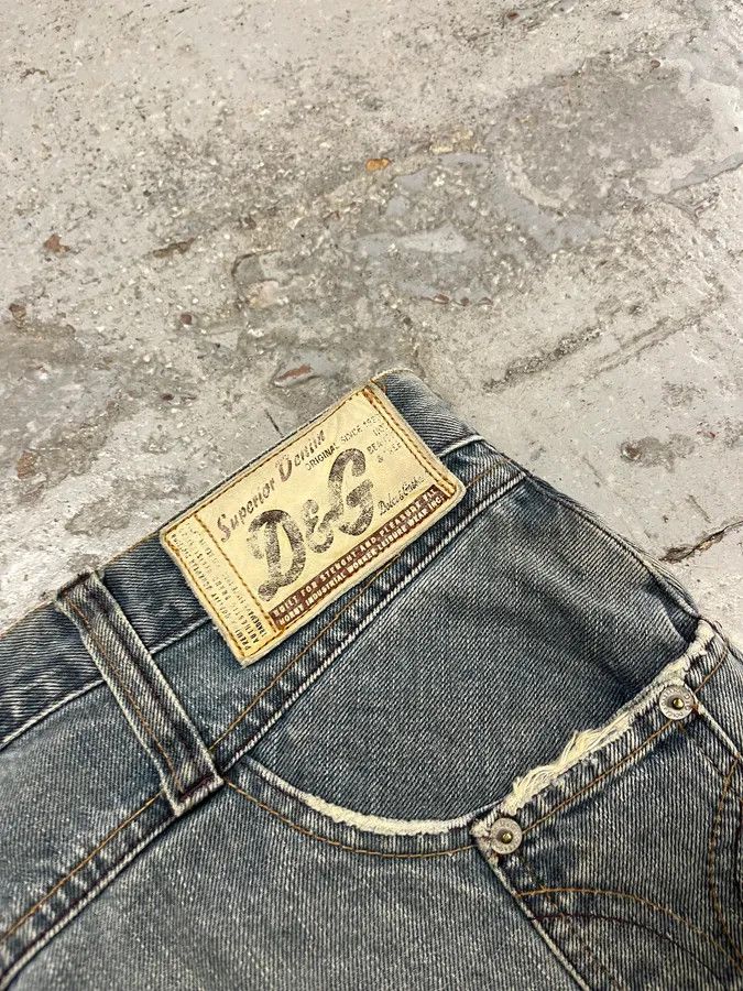Vintage AW2003 Dolce & Gabbana Faded Light Blue Flared Jeans Size US 30 / EU 46 - 10 Thumbnail