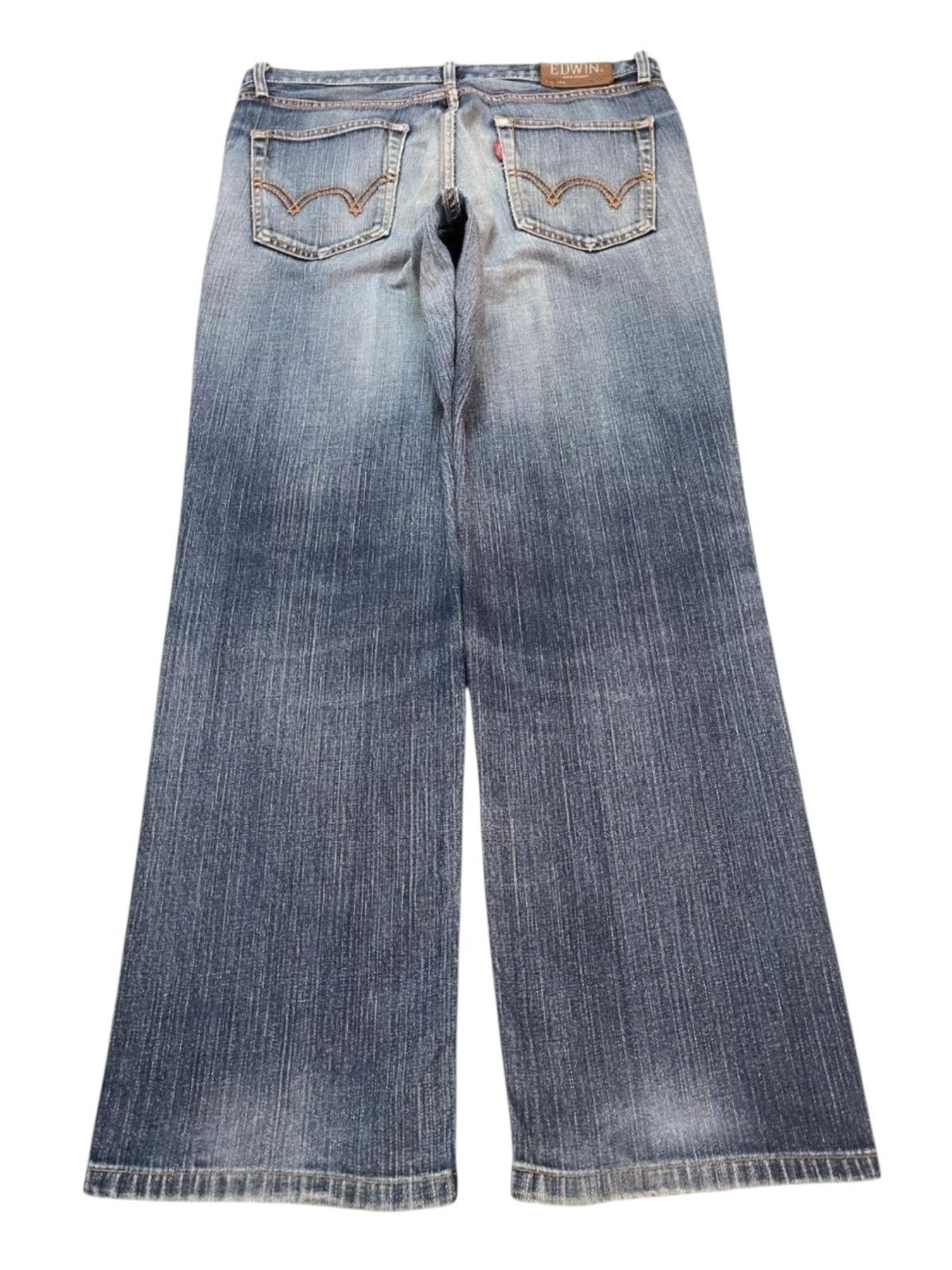 Edwin Vintage Y2K Edwin 504 Faded Wash Distress Wide Leg Relaxed Size US 34 / EU 50 - 2 Thumbnail