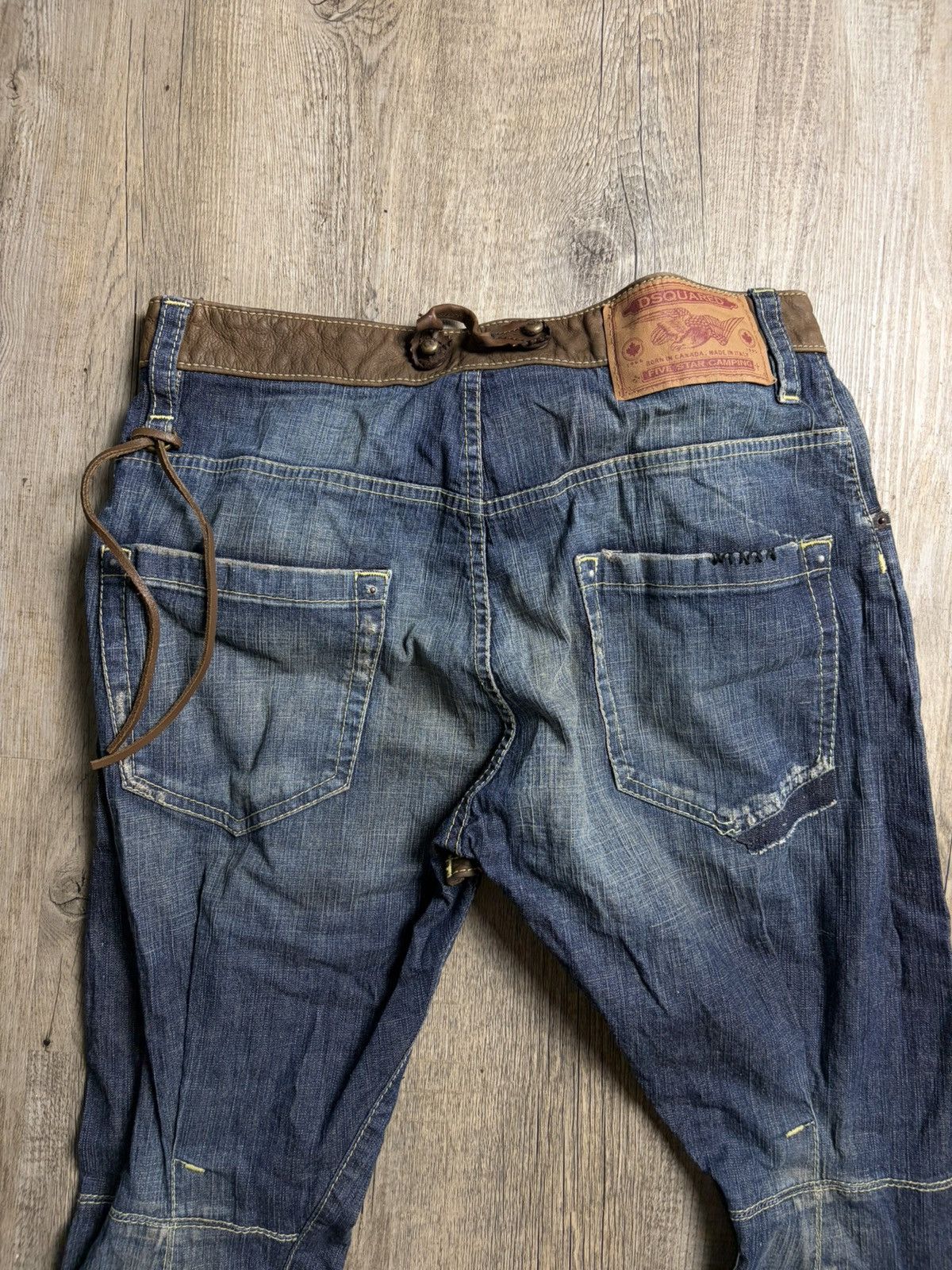 Dsquared2 2006 dsquared leather waist denim jeans Size 28" / US 6 / IT 42 - 3 Thumbnail