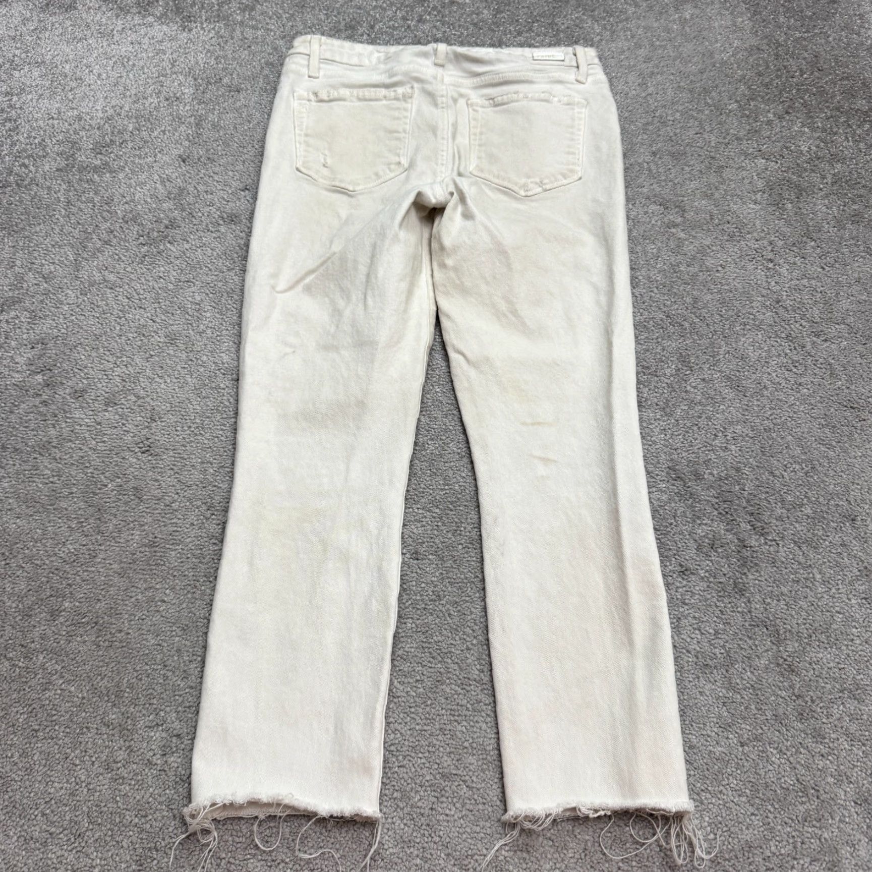 Paige Paige Skyline Skinny Crop Denim Jeans Womens 28 White Mid Rise Cotton Stretch Jeans Size 28" / US 6 / IT 42 - 2 Thumbnail