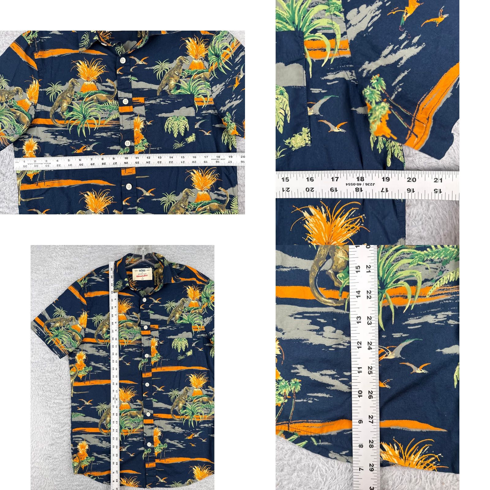 Vintage Urban Pipeline Hawaiian Shirt Men Small Blue Green Floral Button-Up 100% Cotton Size US S / EU 44-46 / 1 - 8 Thumbnail