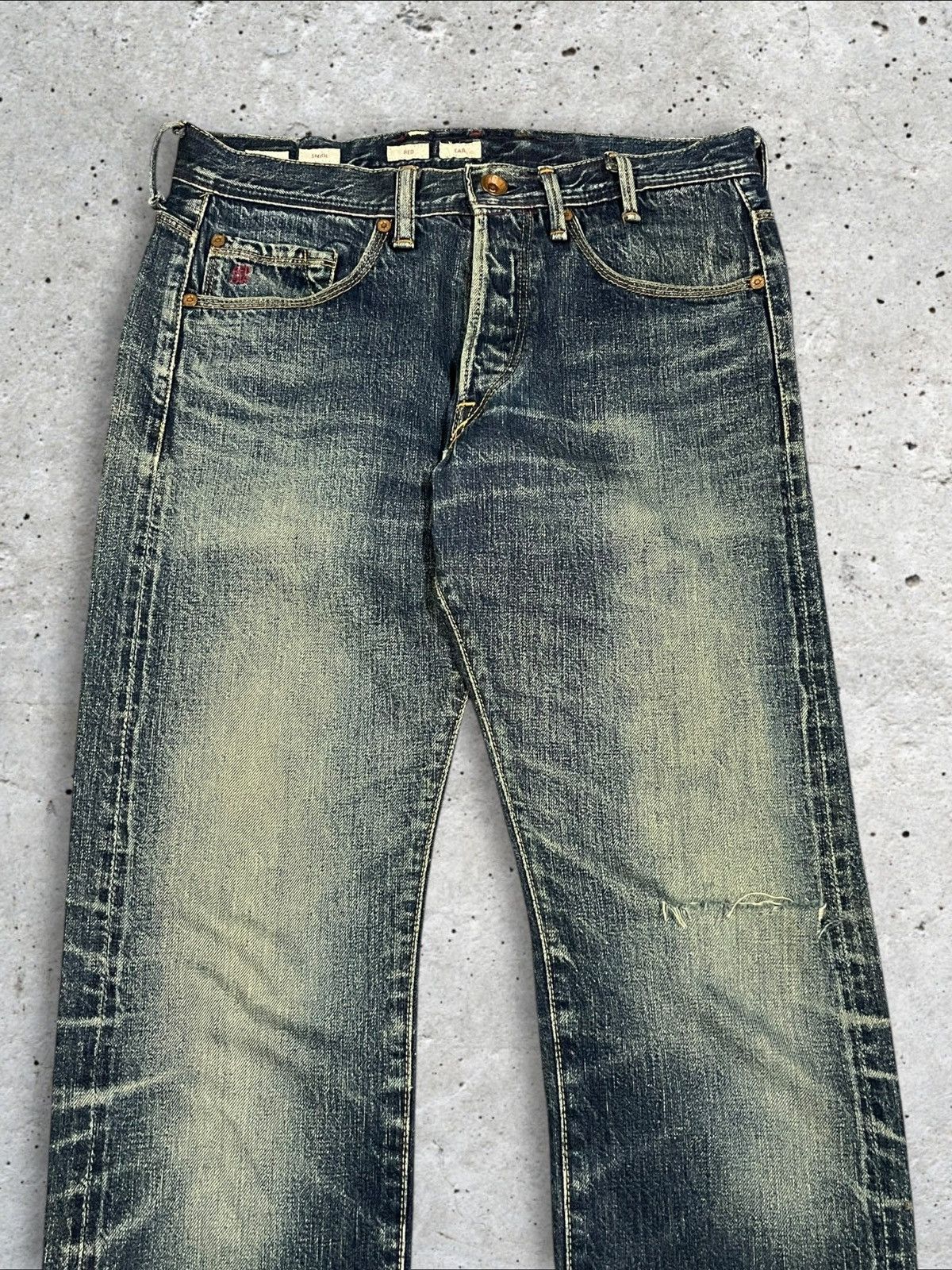 Paul Smith Paul Smith Red Ear Crazy Denim Selvedge Red Devil Torn Jeans Size US 30 / EU 46 - 3 Thumbnail