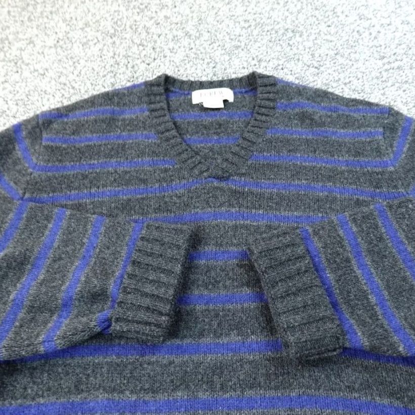 J.Crew J.CREW Sweater Mens M Blue Gray Stripe Donegal Marl Wool Knit Pullover V-Neck Size US M / EU 48-50 / 2 - 3 Thumbnail