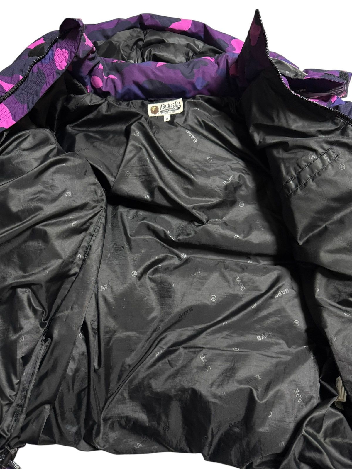 Bape BAPE Hooded Puffer Down Jacket Purple camo Size US M / EU 48-50 / 2 - 2 Thumbnail