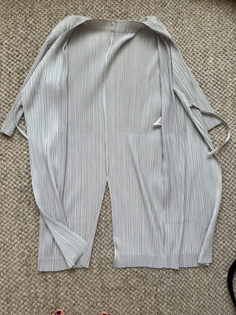 Issey Miyake issey miyake size:2 A long grey lace-up cardigan Size XXS / US 00 / IT 34 - 3 Thumbnail