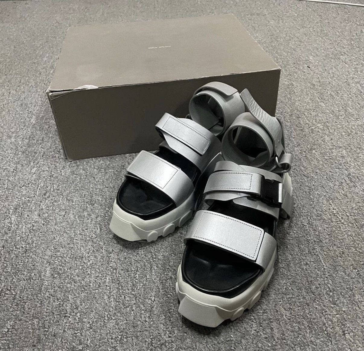 Rick Owens Rick Owens Silver Sandals J41 Size US 8.5 / EU 41-42 - 1 Thumbnail