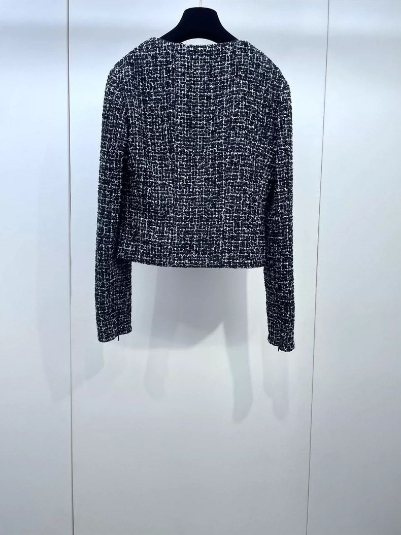 Chanel Chanel 24B tweed woven U-neck jacket Size XXS / US 00 / IT 34 - 2 Thumbnail