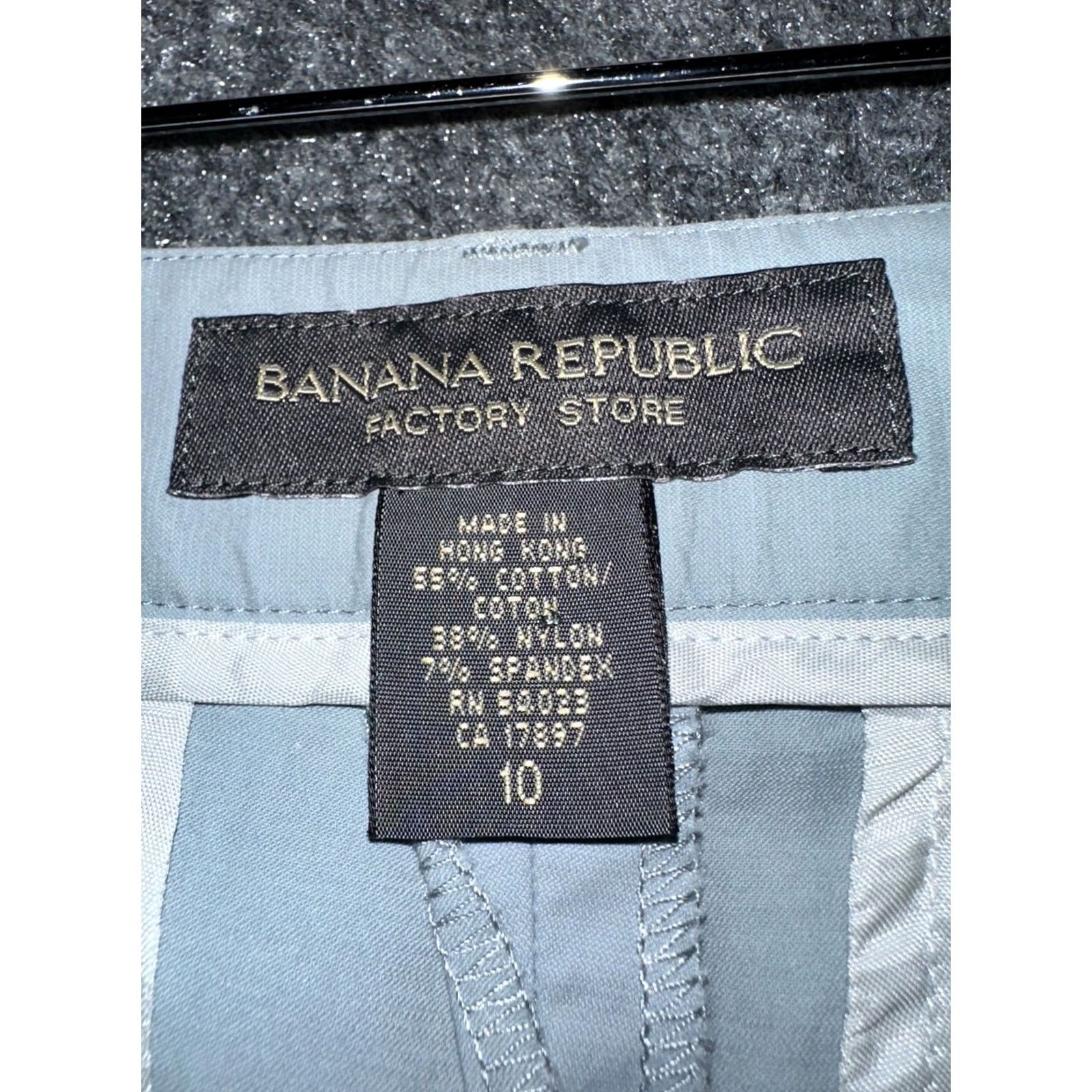 Banana Republic Banana Republic Pants Womens 10 Gray Cotton Stretch Flat Front Straight Leg Chin Size 32" / US 10 / IT 46 - 4 Thumbnail