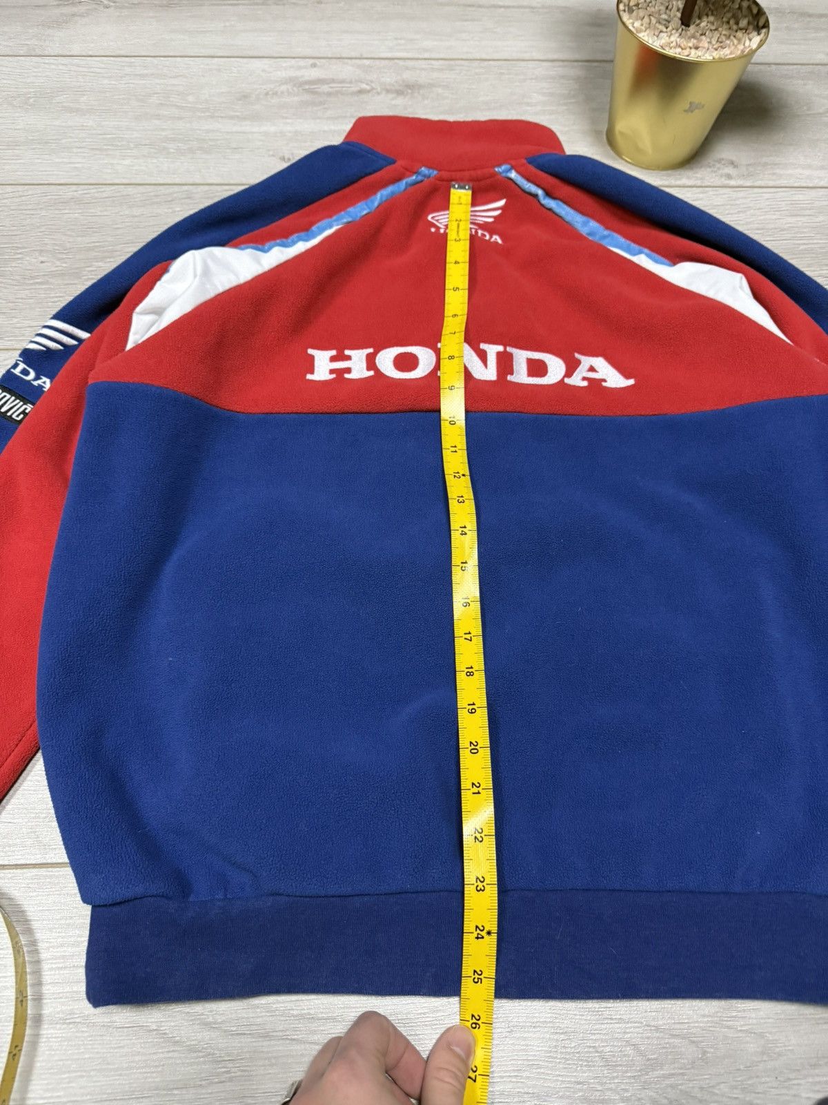 Honda Honda racing fleece zip jacket red blue big logo Size US M / EU 48-50 / 2 - 13 Thumbnail