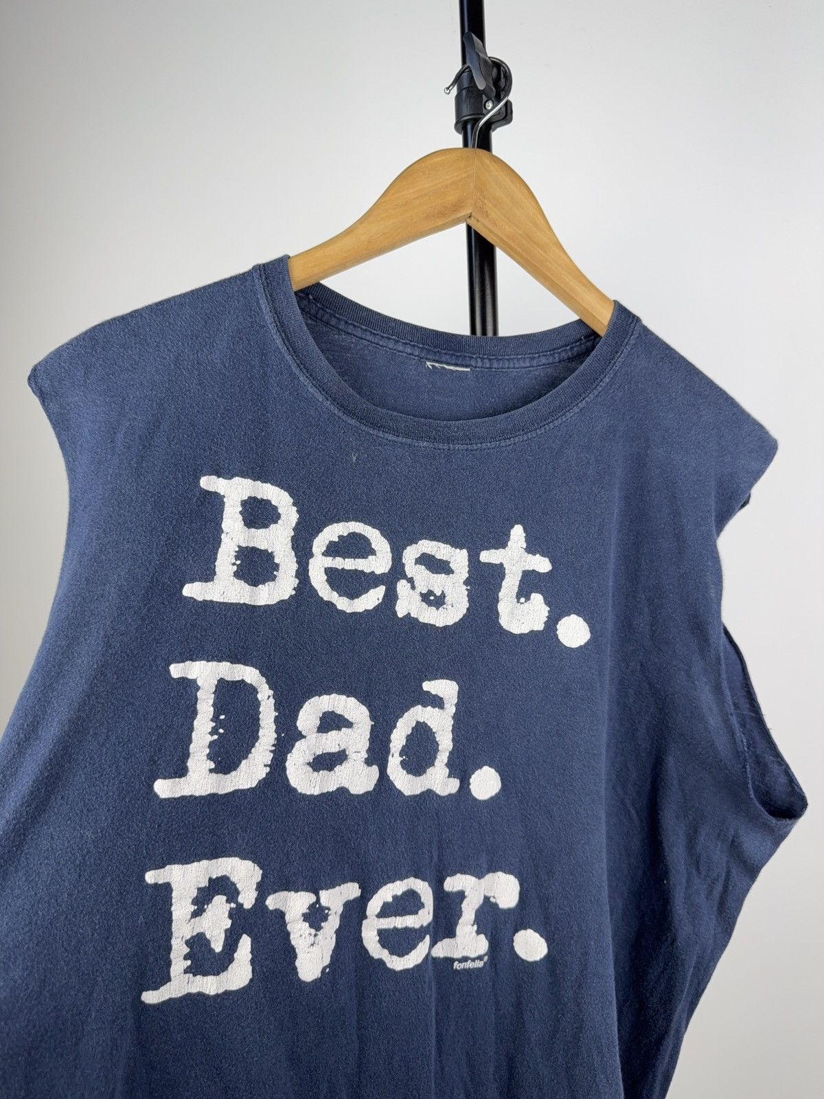 Vintage Funny Dad Sleeveless Tee “Best Dad Ever” Navy Blue Size US M / EU 48-50 / 2 - 5 Thumbnail