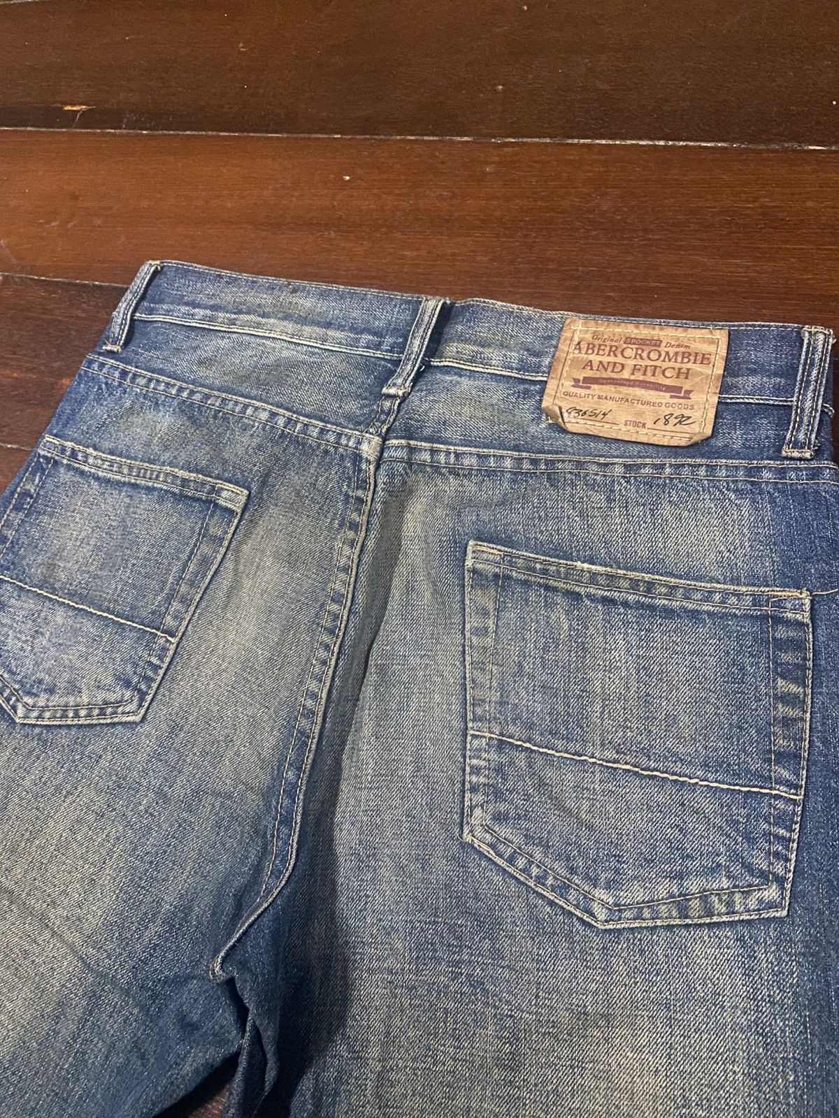 Abercrombie & Fitch Vintage Abercrombie Blue Wash Distressed mud wash lowrise Size US 33 - 15 Thumbnail