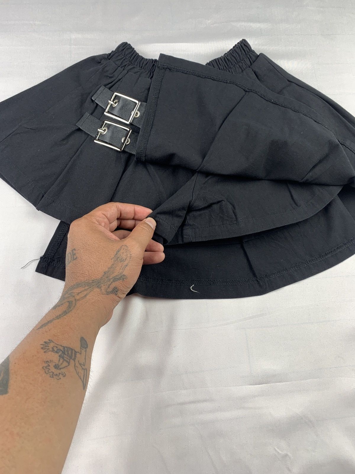 Seditionaries y2k Unknown Black Belts Punk Bondage Mini Skirt Shorts Size 23" - 4 Thumbnail