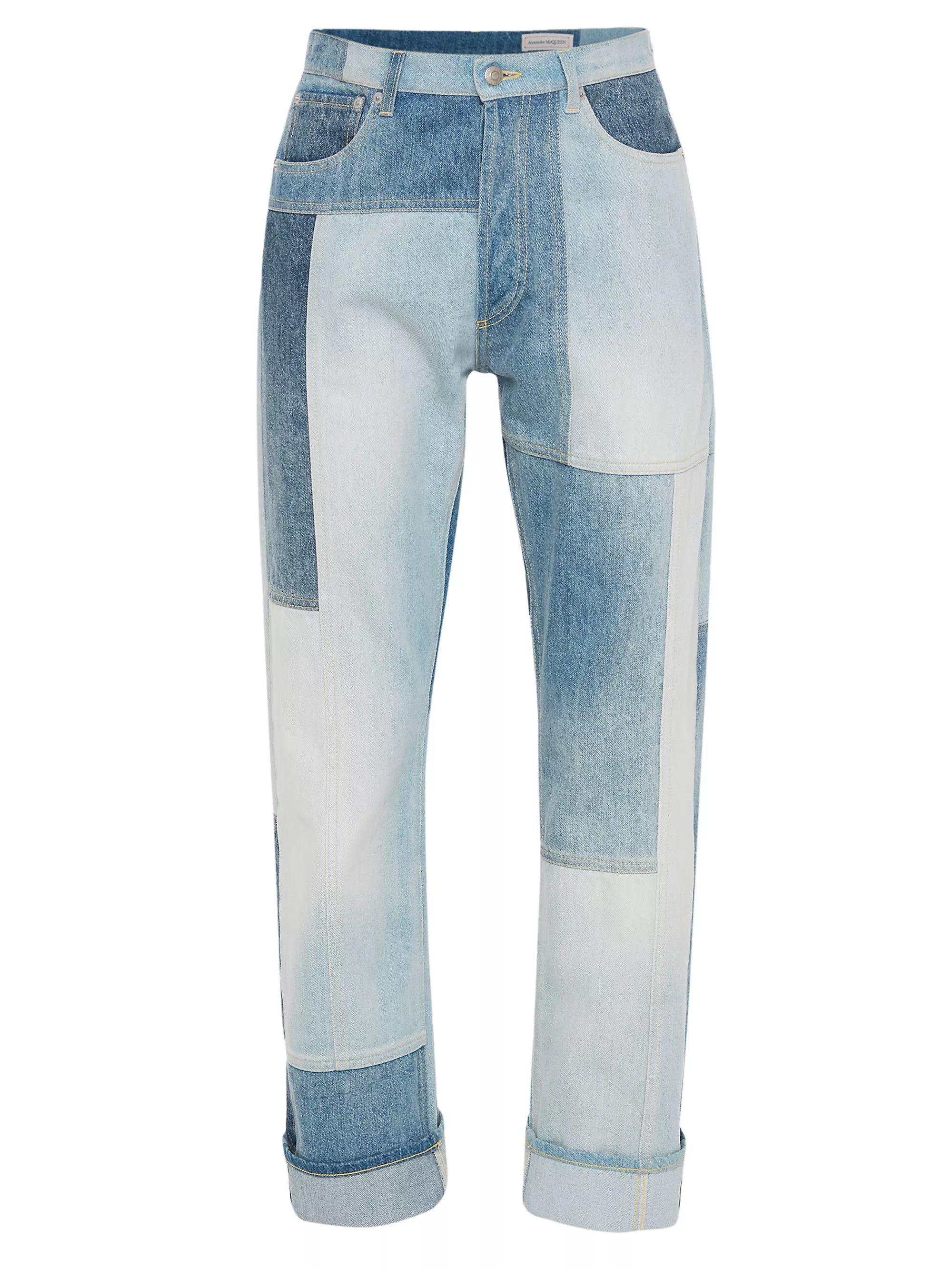 Alexander McQueen Patchwork Straight-Fit Wide-Leg Jeans Size US 34 / EU 50 - 3 Thumbnail