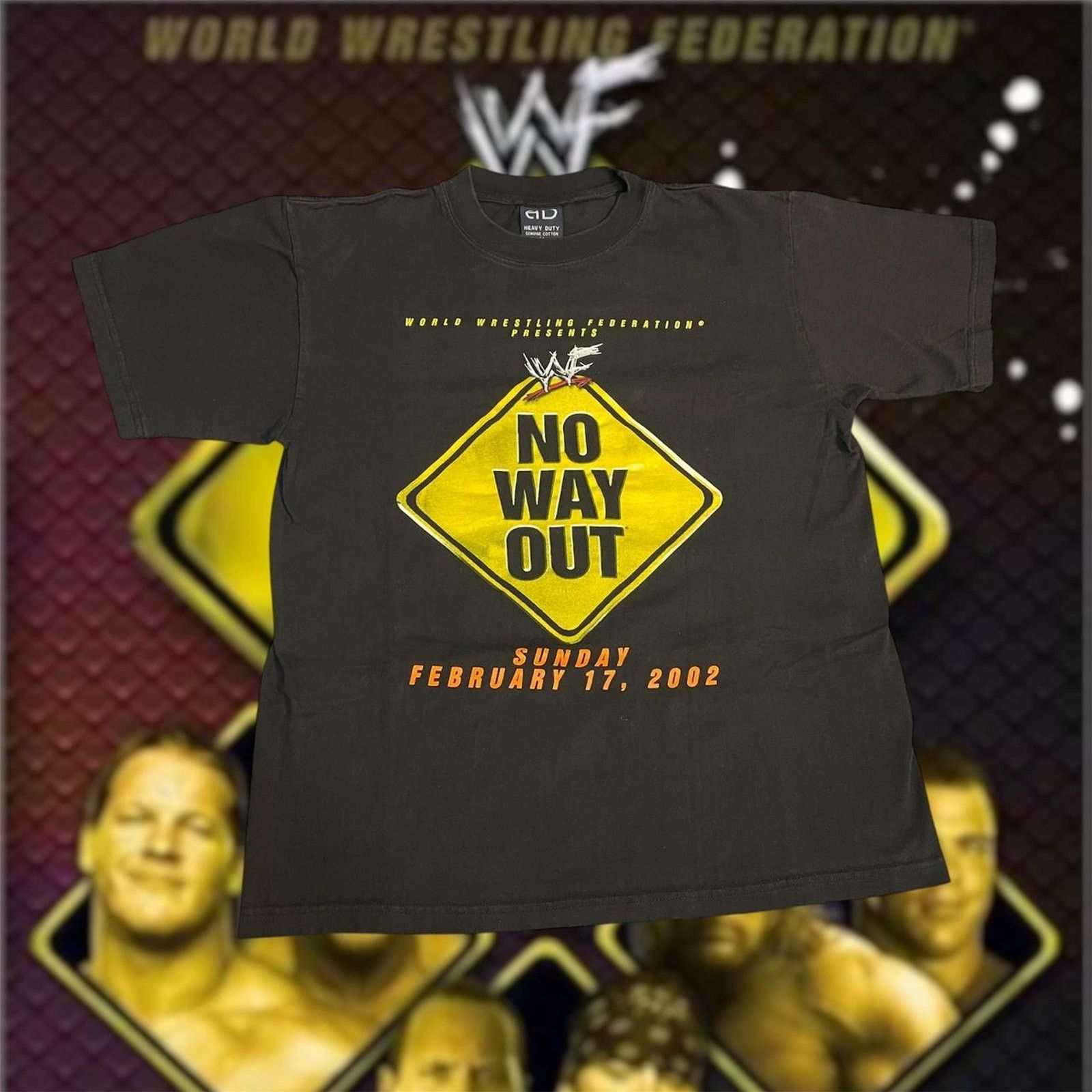 Vintage × WWE × WWF VTG 2002 WWF No Way Out Stone Cold Triple H Undertaker Tee Size US M / EU 48-50 / 2 - 2 Thumbnail