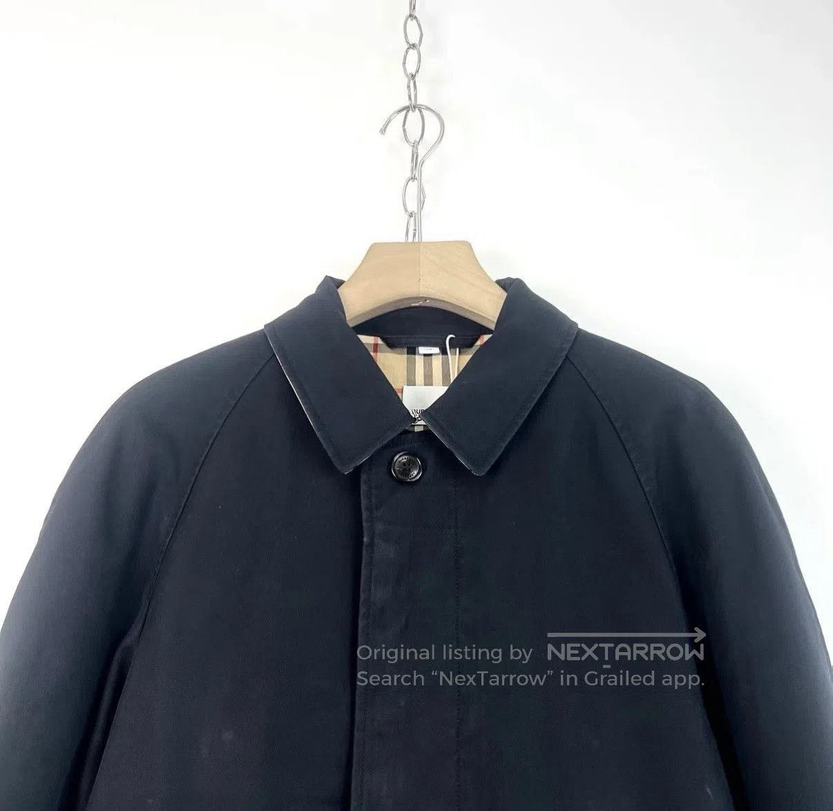 Burberry Black Long Coat with Collar and Button Closure. Size US M / EU 48-50 / 2 - 3 Thumbnail