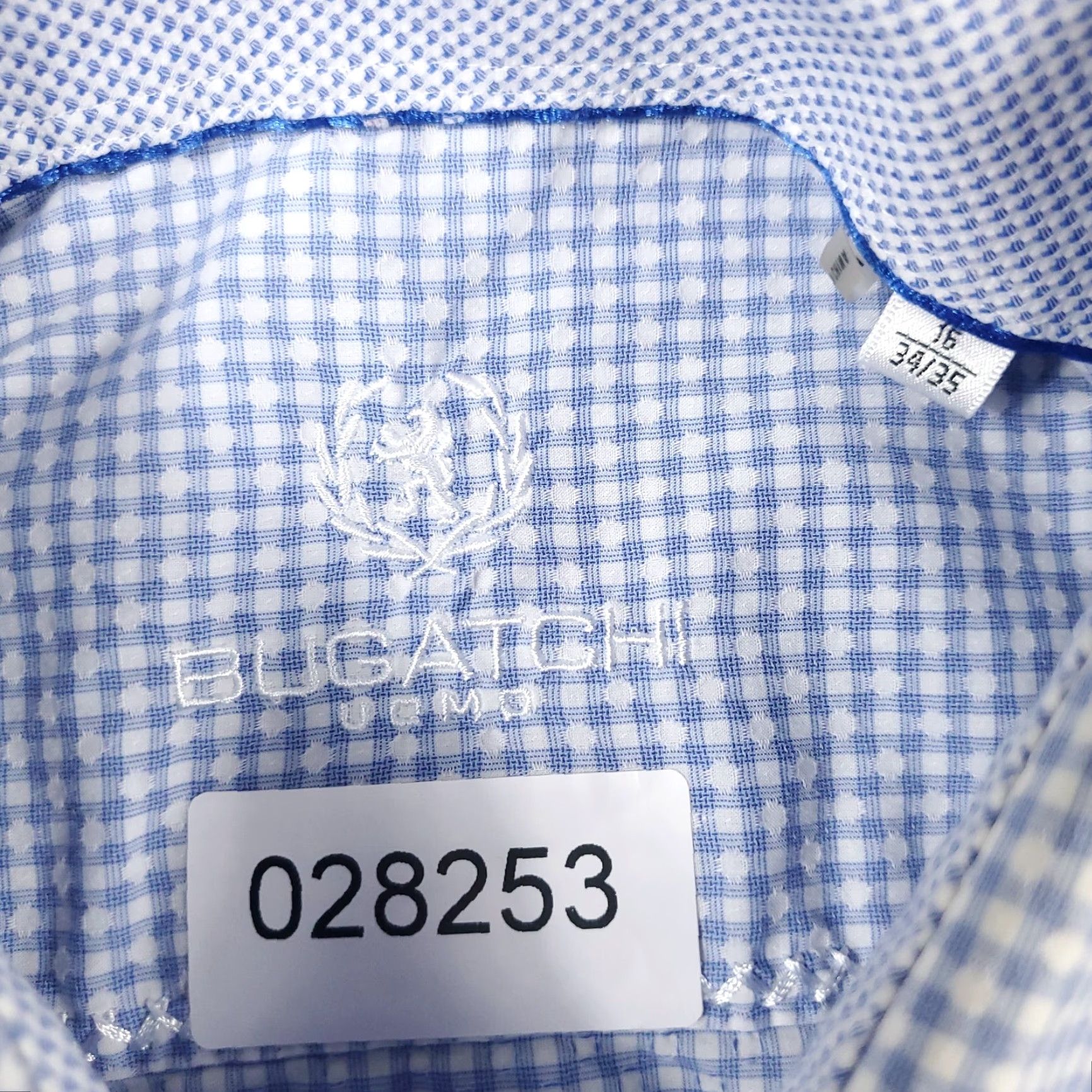 BUGATCHI Bugatchi Uomo Dress Shirt Mens 16 Blue Plaid Long Sleeve Button-Up Classic Size 42R - 8 Thumbnail