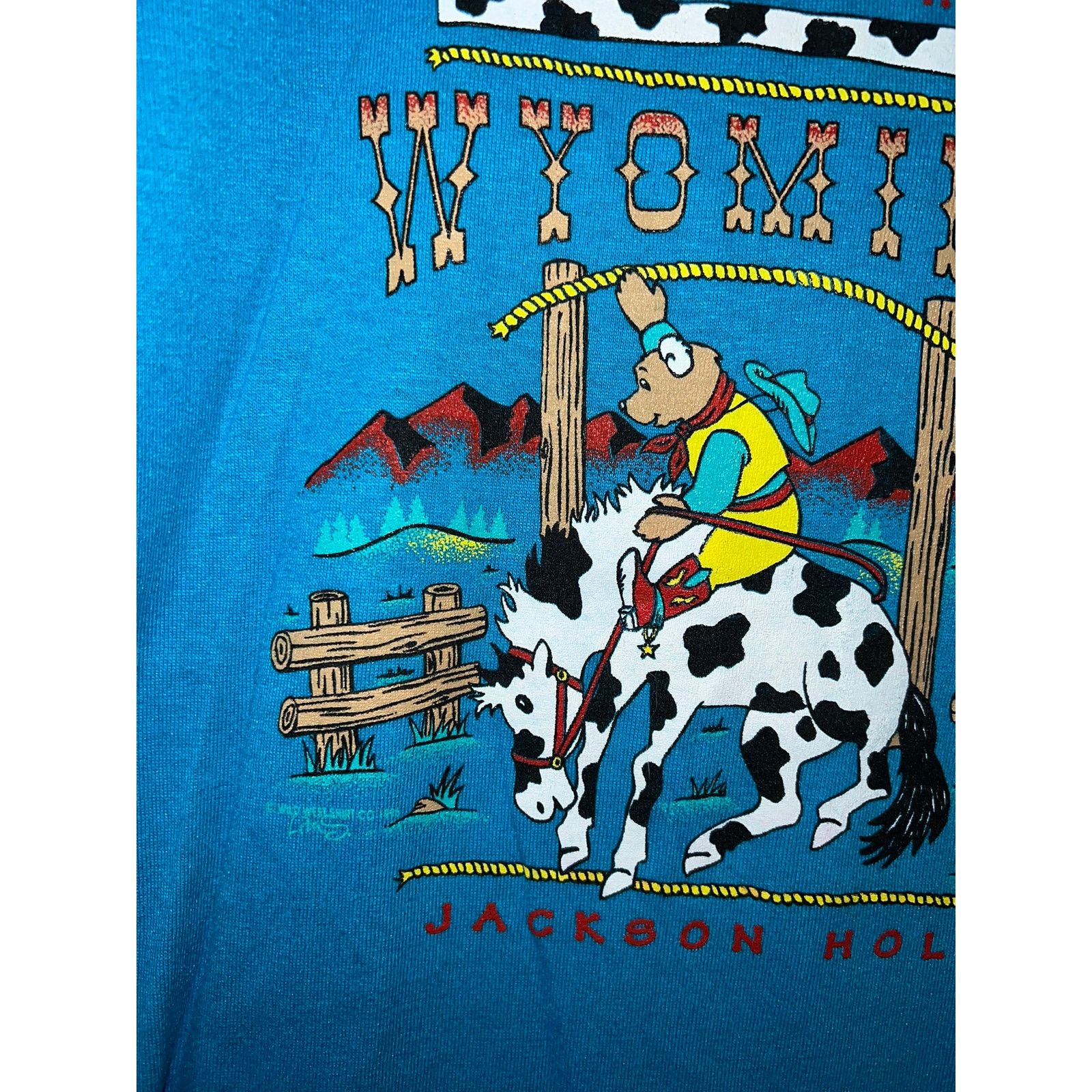 Jerzees 90s Youth Bear Back In Wyoming Jackson Hole Shirt M 10-12 Size US M / EU 48-50 / 2 - 4 Thumbnail