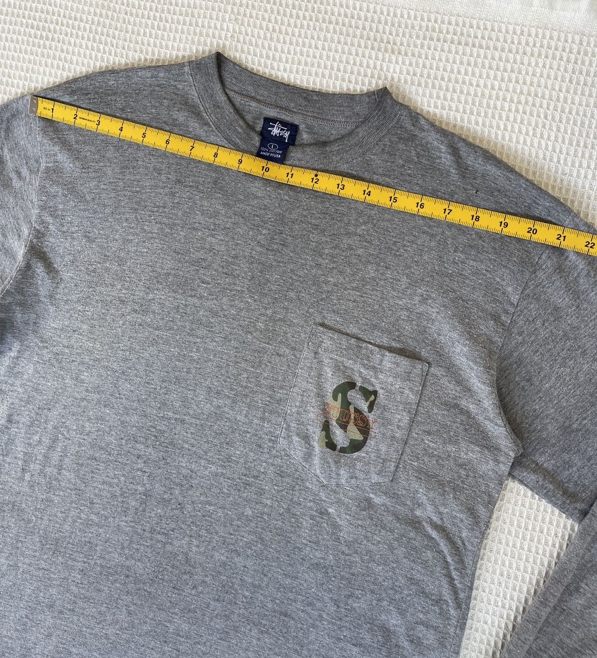 Stussy Vintage 90s Sun Faded🔥STUSSY CAMO USA🔥Logo Pocket L/S Tshirt Size US L / EU 52-54 / 3 - 13 Thumbnail