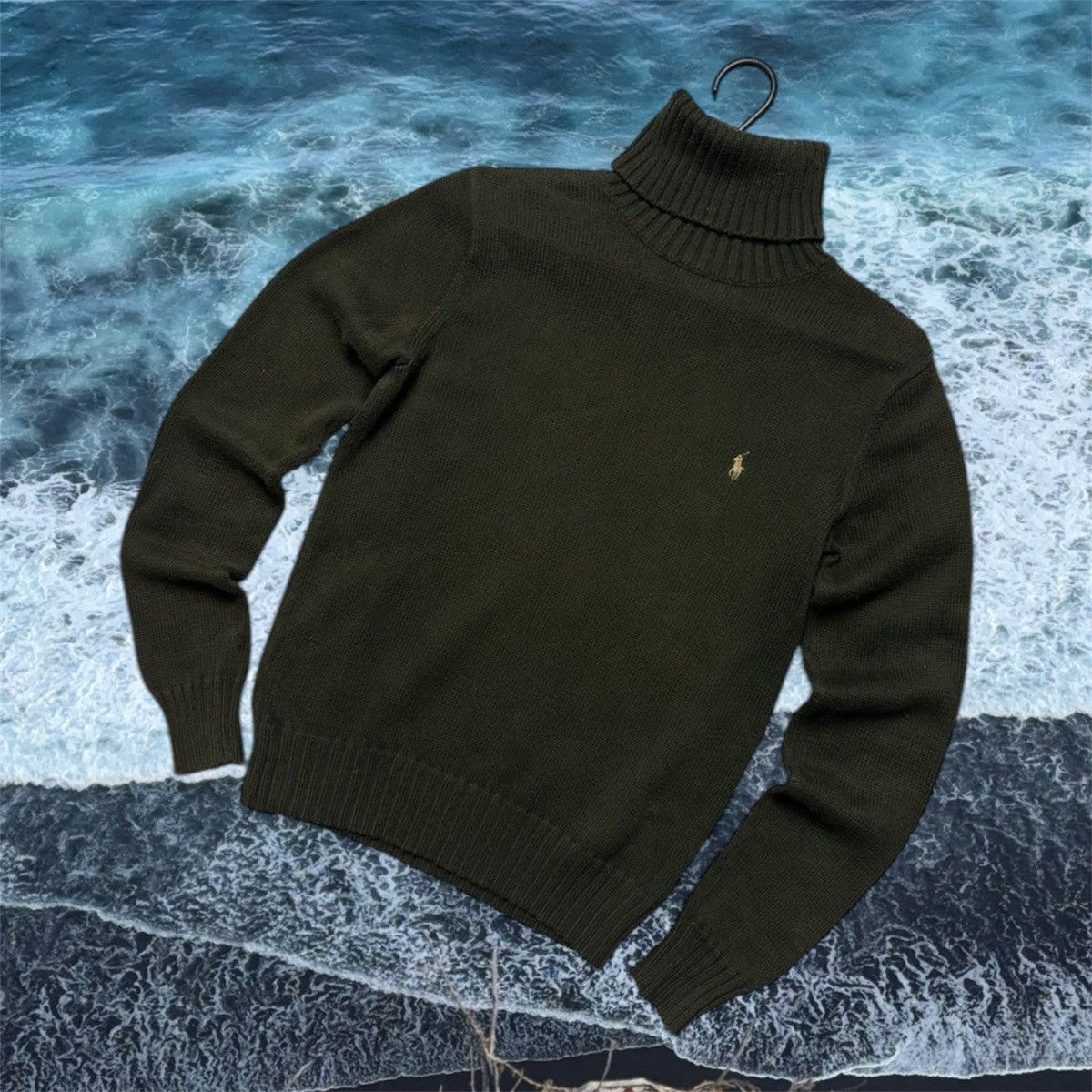 Polo Ralph Lauren × Ralph Lauren × Vintage Vintage Polo Ralph Lauren sweater women's M green turtleneck Size M / US 6-8 / IT 42-44 - 1 Thumbnail
