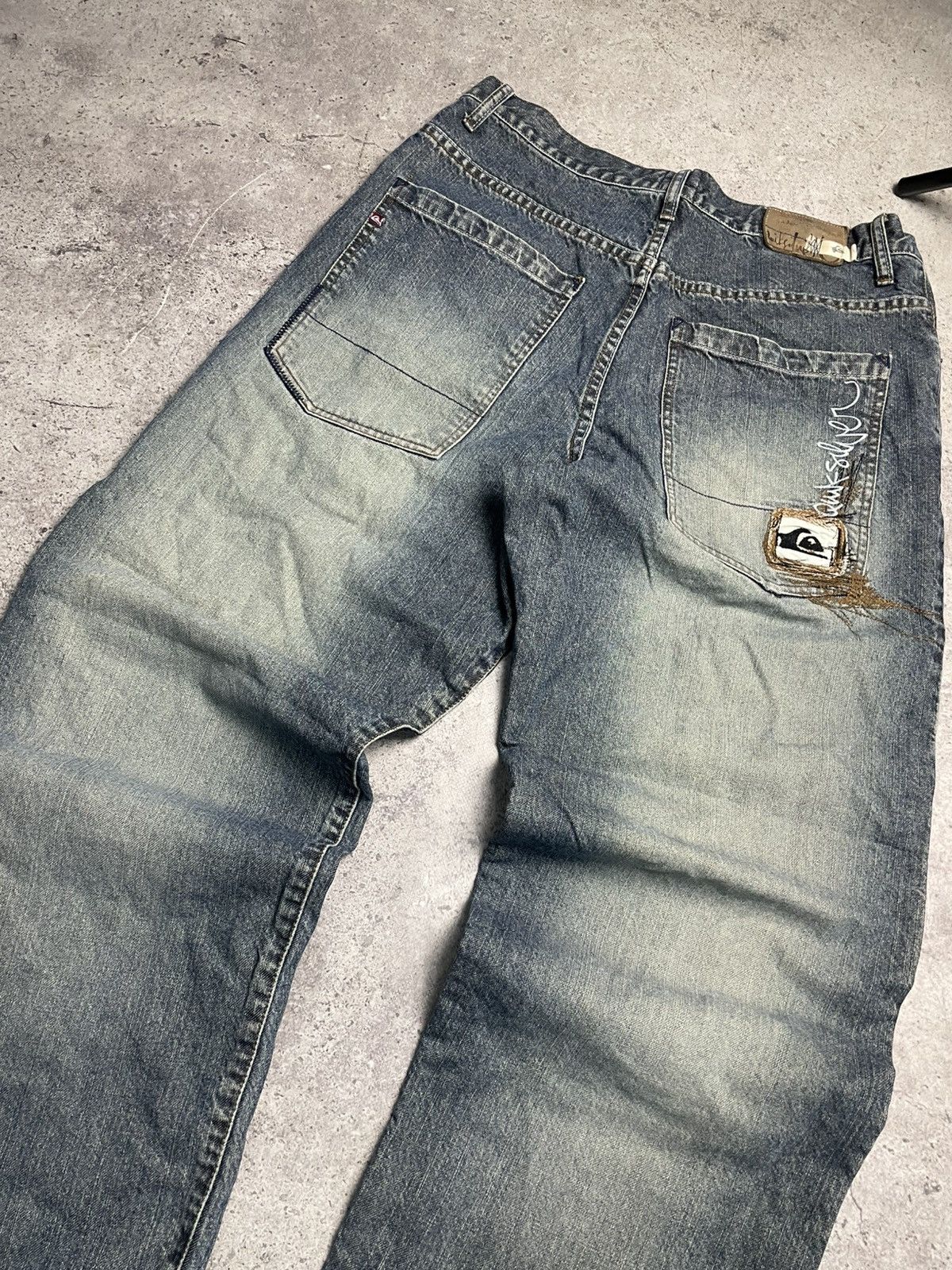 Quicksilver Vintage Quicksilver Skate Baggy Grey Denim Jeans 34 Size US 34 / EU 50 - 3 Thumbnail