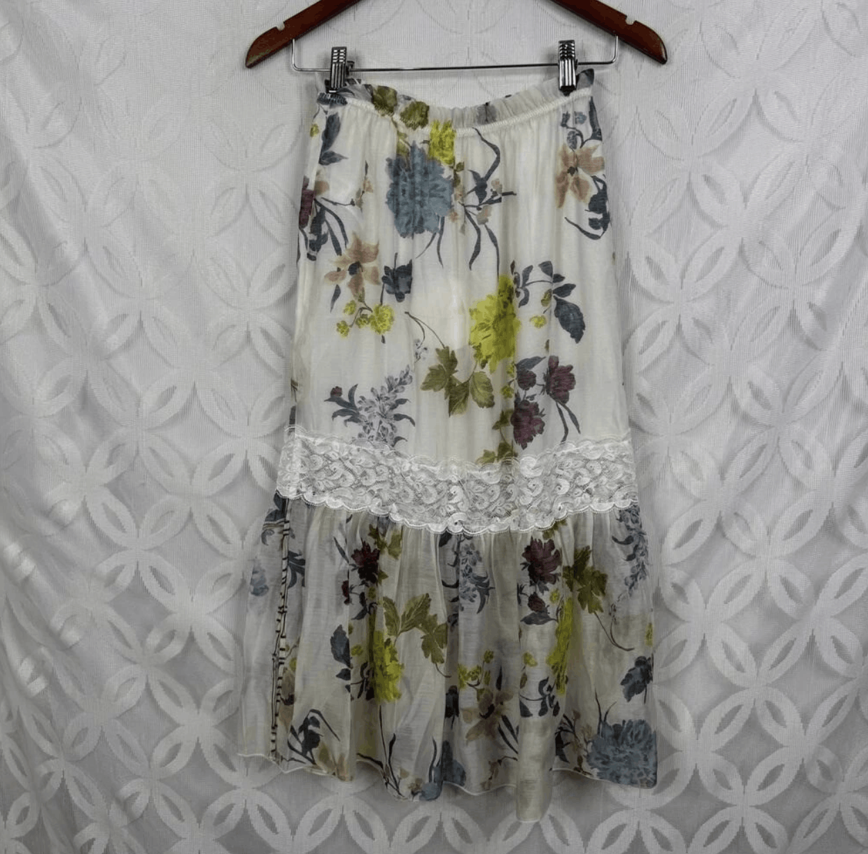See by Chloe SEE BY CHLOÉ Lace Trimmed Flora Voile Midi Skirt NWT Size 26" / US 2 / IT 38 - 10 Thumbnail