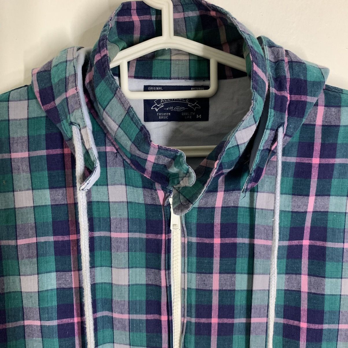 Japanese Brand × Vintage Vintage Alliance Checkered Hoodie Jacket Size US M / EU 48-50 / 2 - 2 Thumbnail