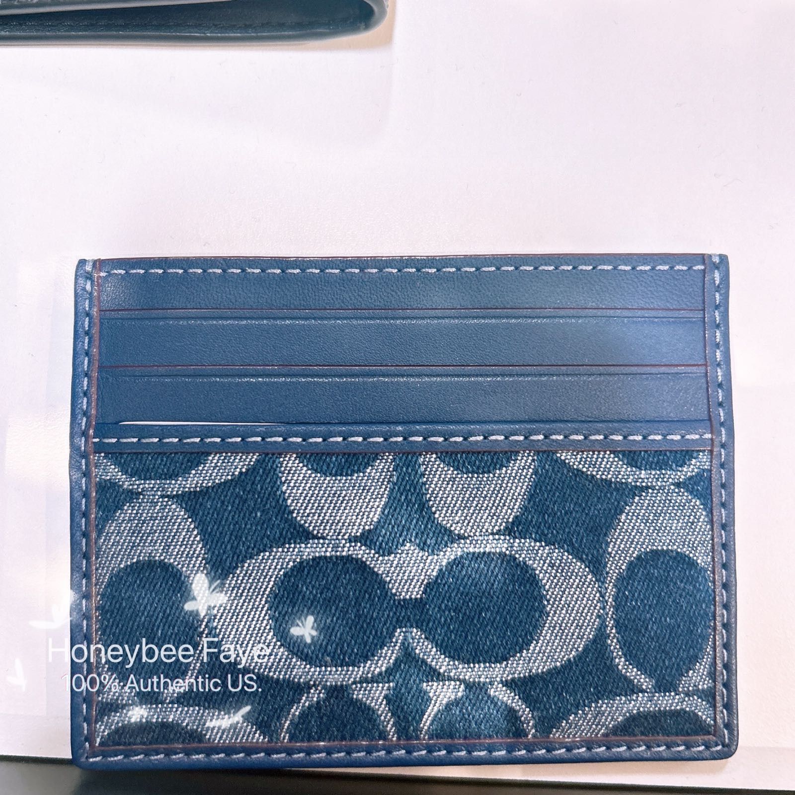 Coach NWT Coach Slim Id Card Case In Signature Denim CY907 Size ONE SIZE - 3 Thumbnail
