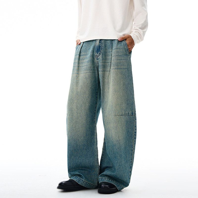 Vintage Men's loose vintage washed distressed scimitar jeans Size US 32 / EU 48 - 2 Thumbnail