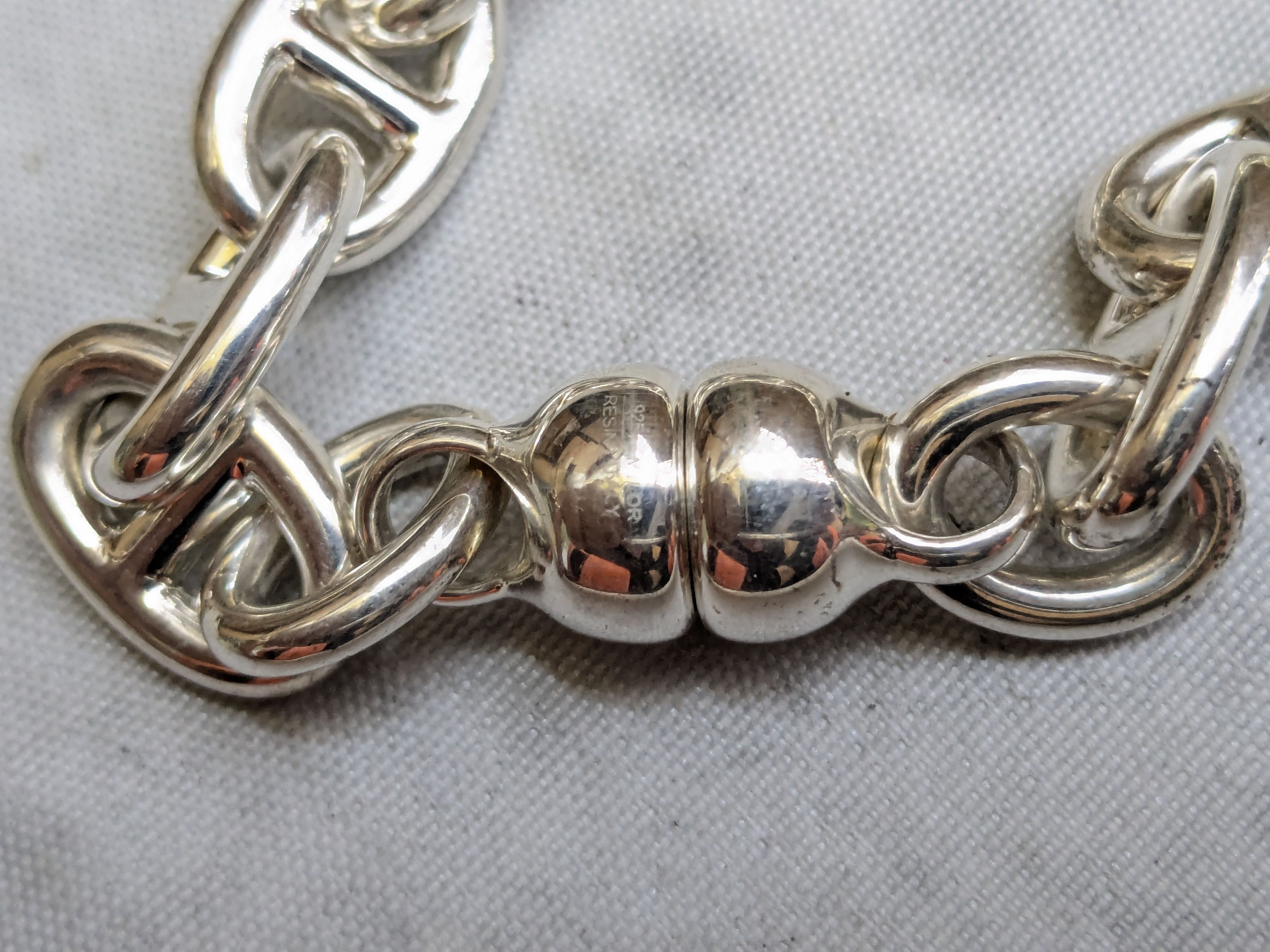 Jewelry Milor Sterling Silver Bracelet Anchor Mariner 7.5" Size ONE SIZE - 8 Thumbnail